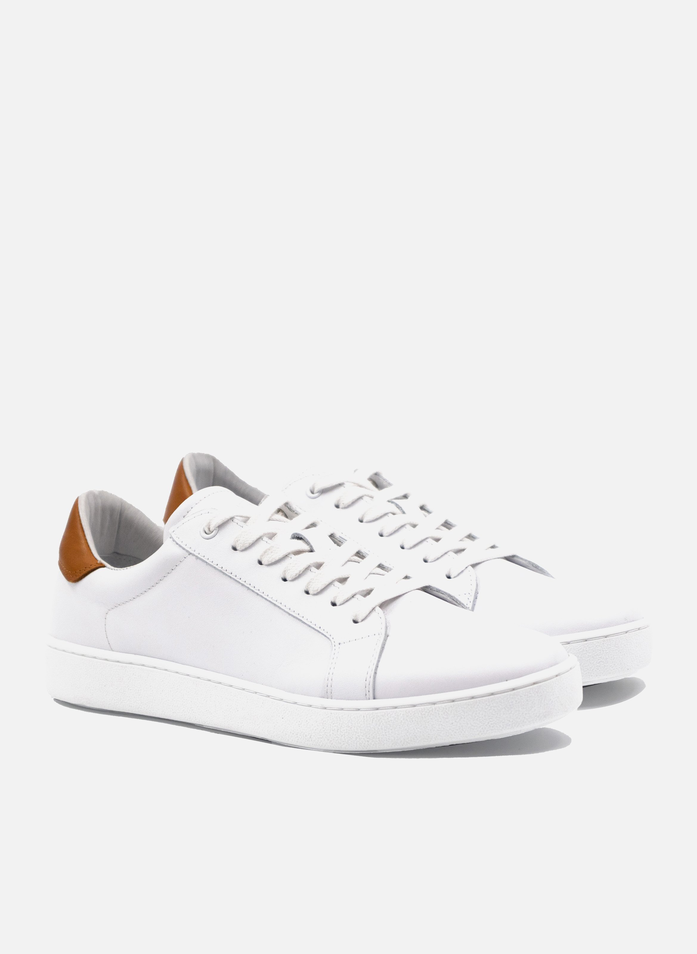 Lace-up leather tennis shoes JULES & JENN White