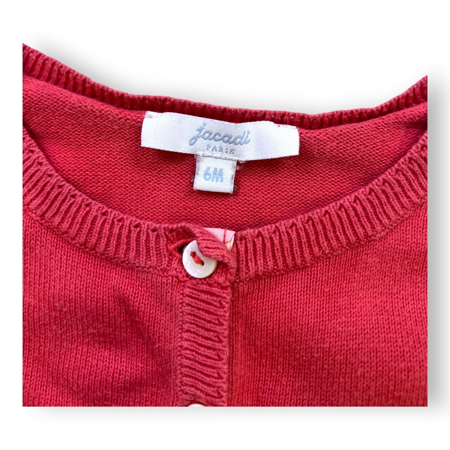 Pink baby cardigan - 6 months JACADI - Seconde Main Pink