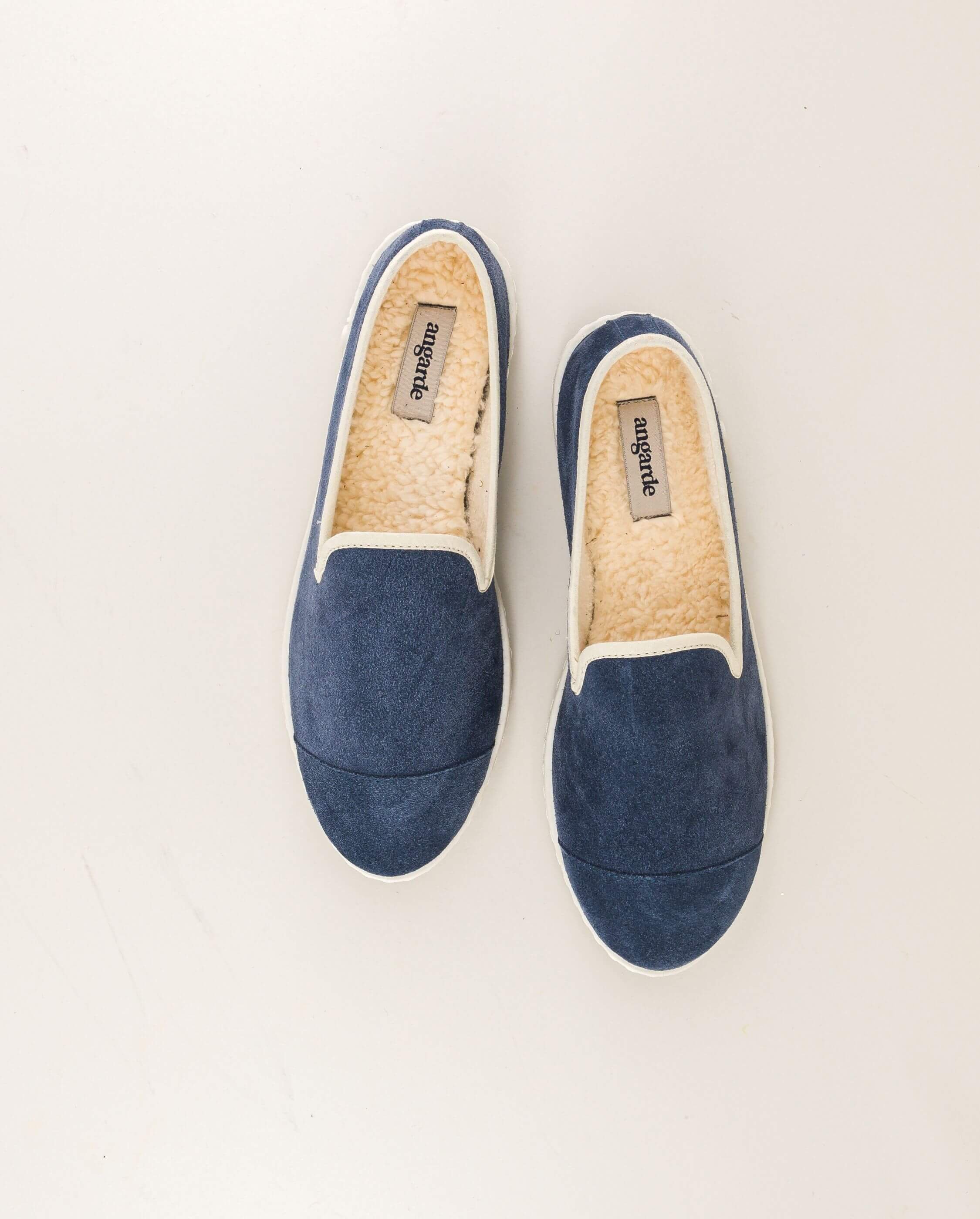 Women's leather slipper, denim blue ANGARDE Blue