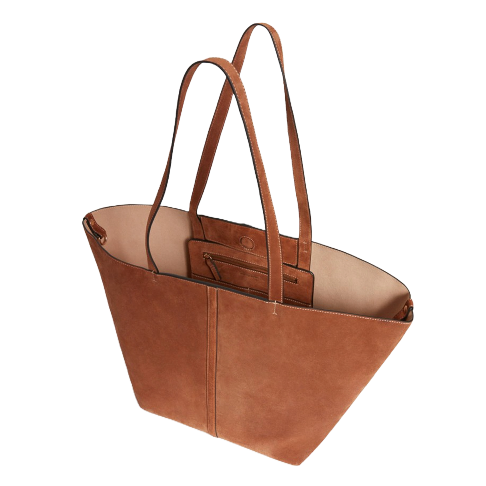 Sac cabas en cuir velours VANESSA BRUNO Marron
