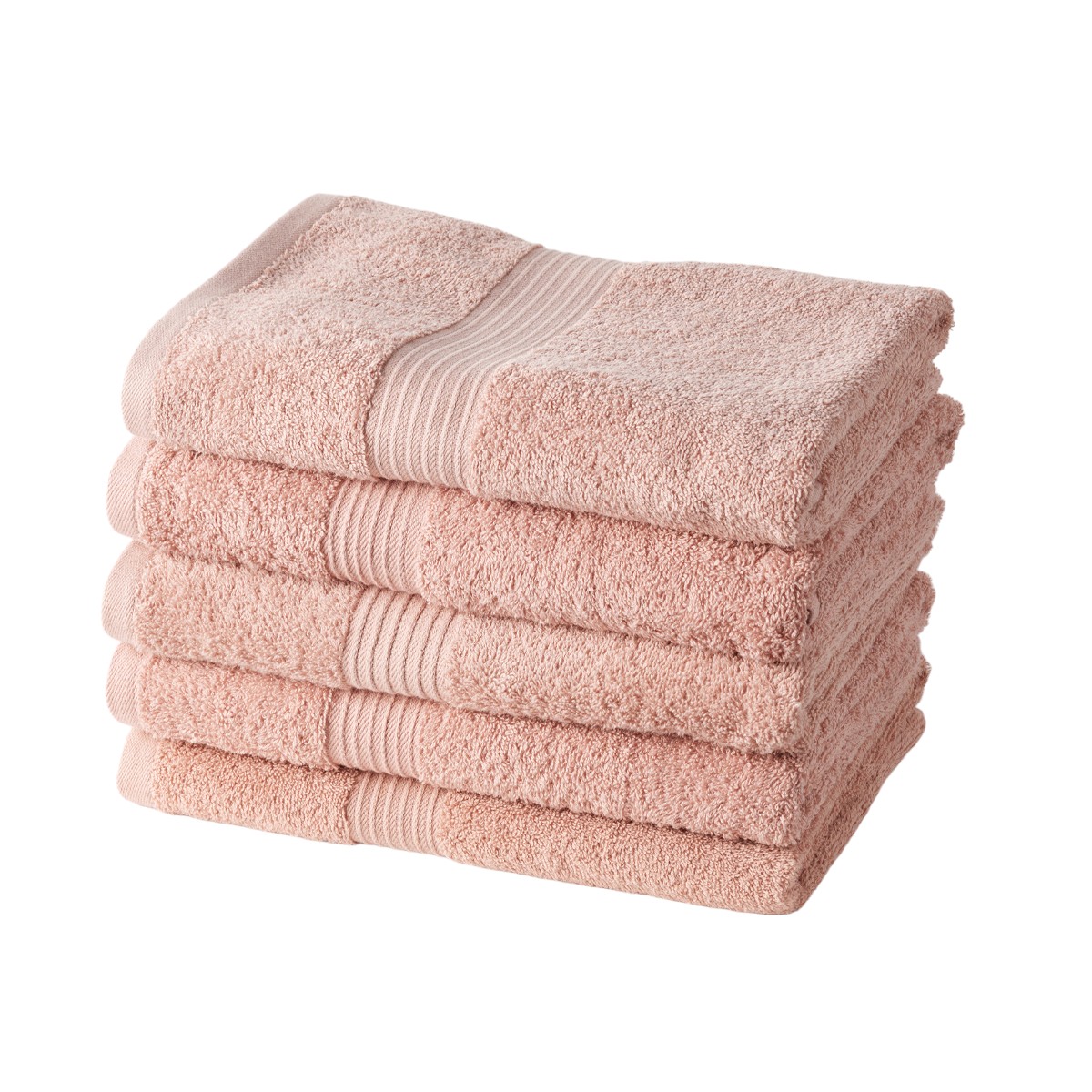 Set of 5 cotton bath towels TODAY LINGE DE MAISON Pink