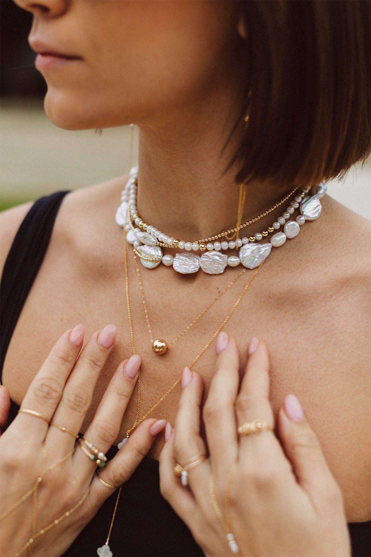 Long necklace - gold YAY Golden