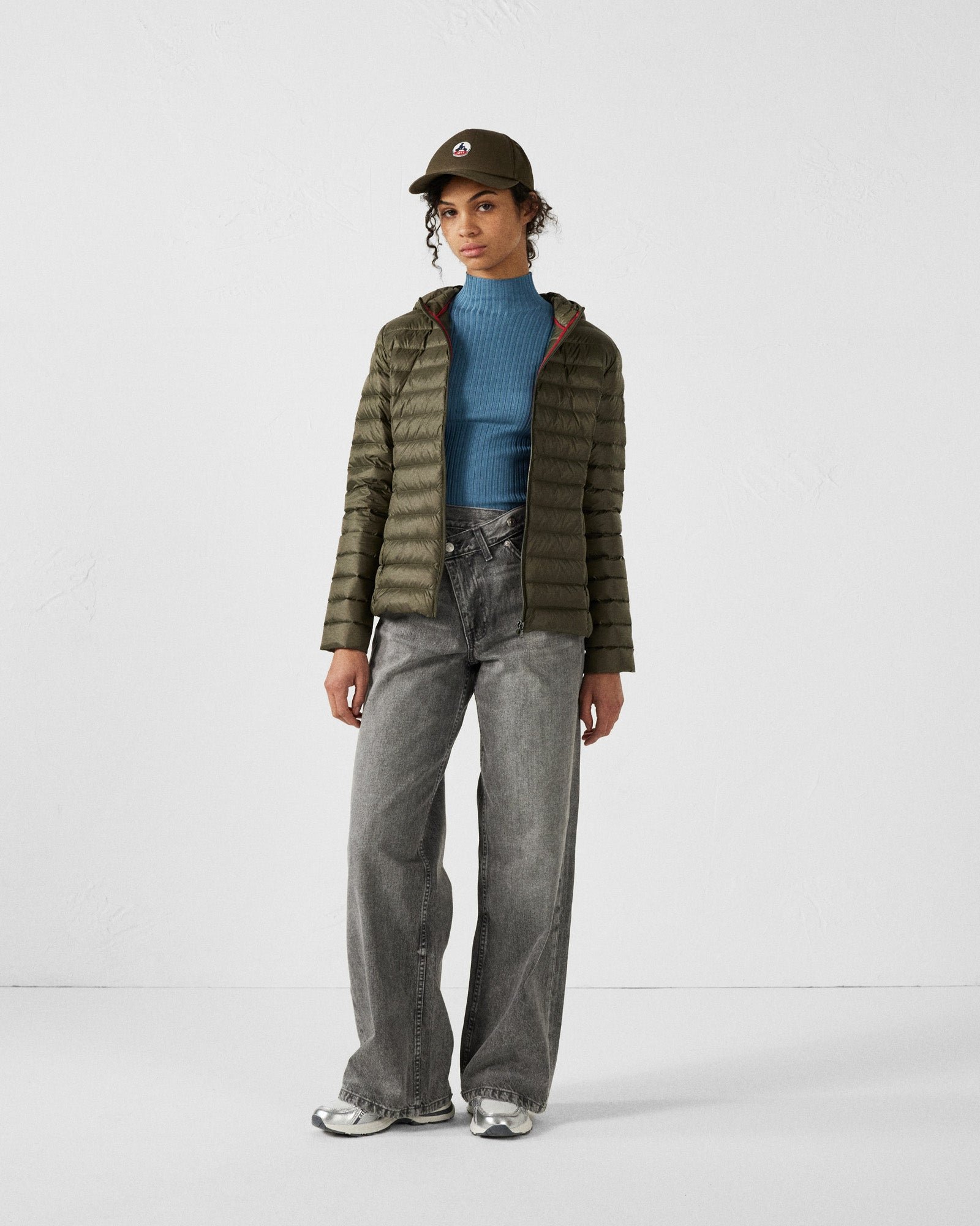 Lightweight hooded puffer jacket Cloe JOTT Green