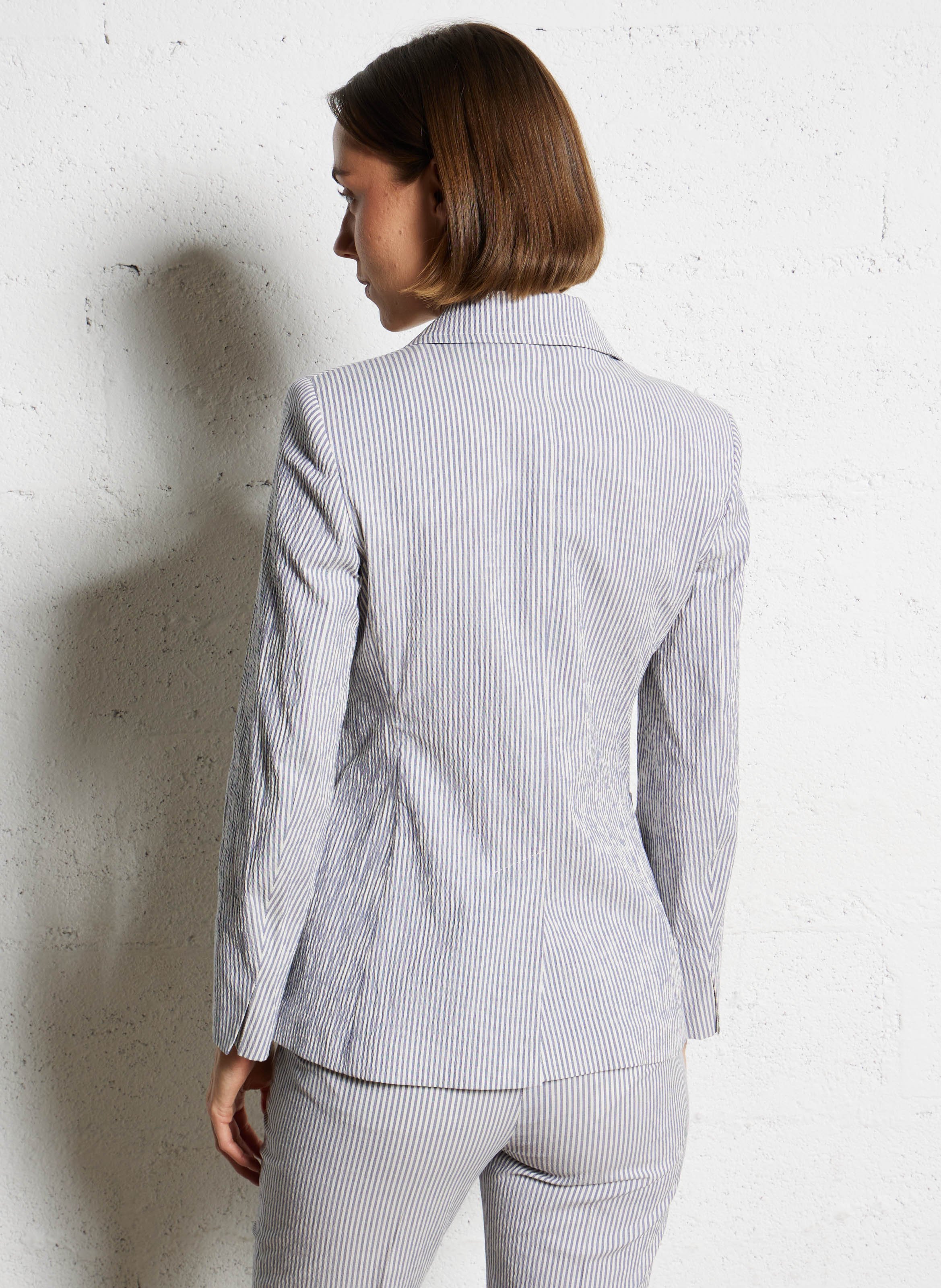 Veste de tailleur ajustée en coton mélangé MAX MARA WEEK END Bleu