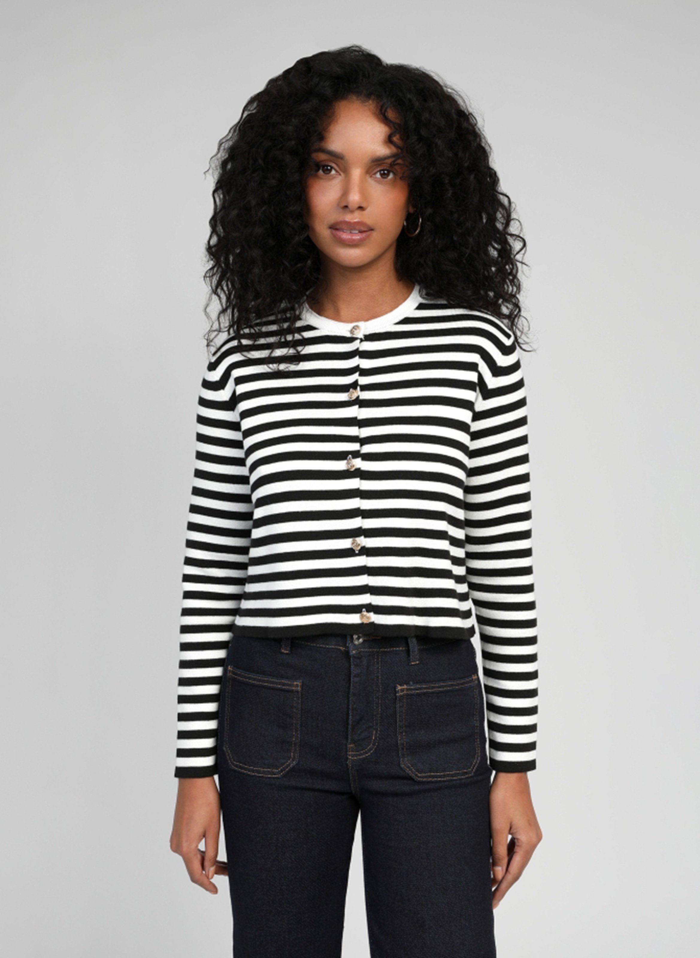 Buttoned striped cardigan AN'GE