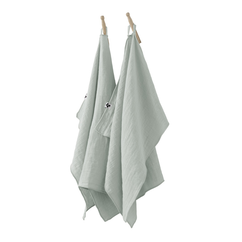 Set of 2 cotton muslin hand towels L'EFFET PAPILLON