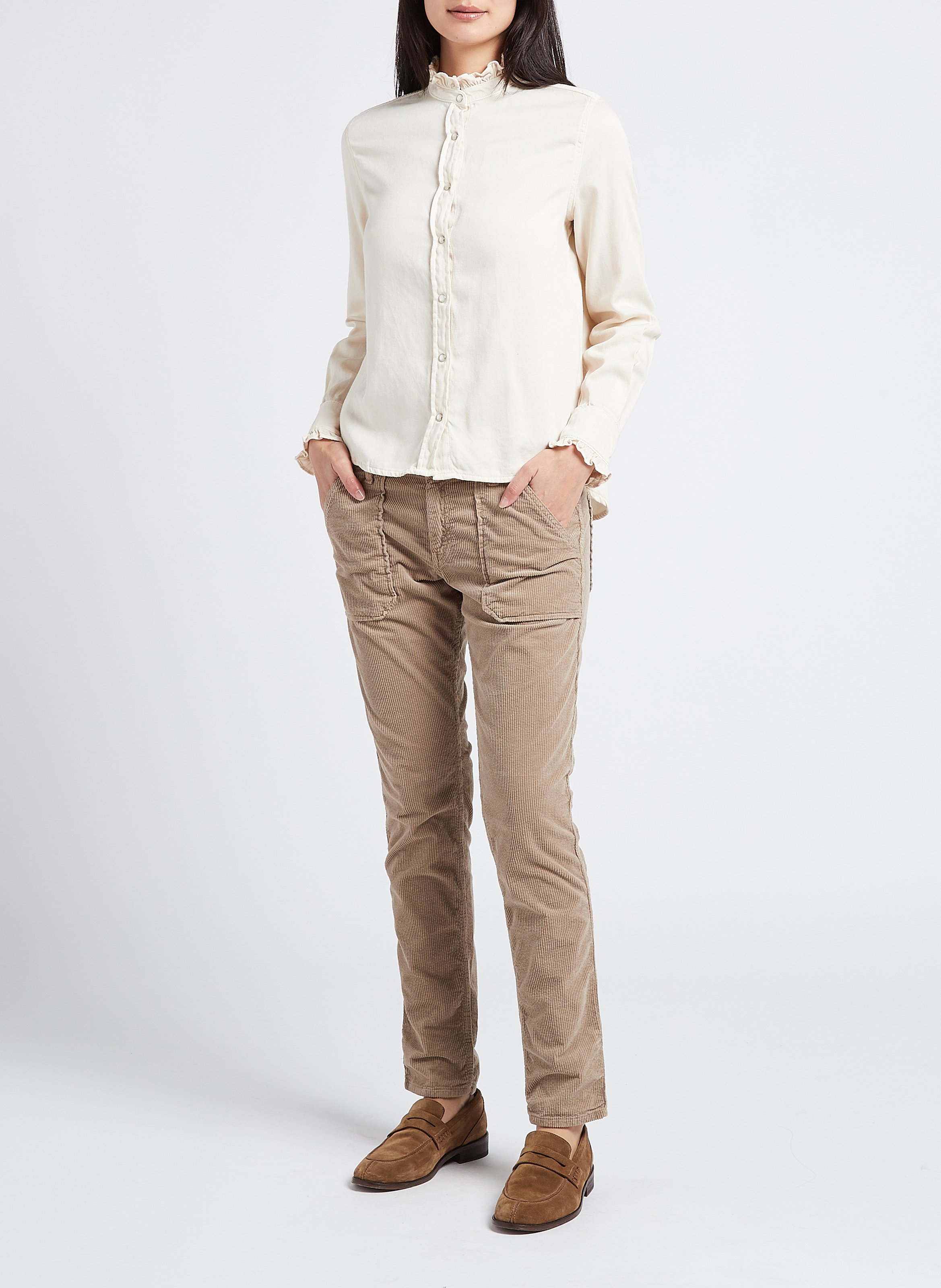 Katoenen blouse met Victoriaanse kraag ACQUAVERDE Wit