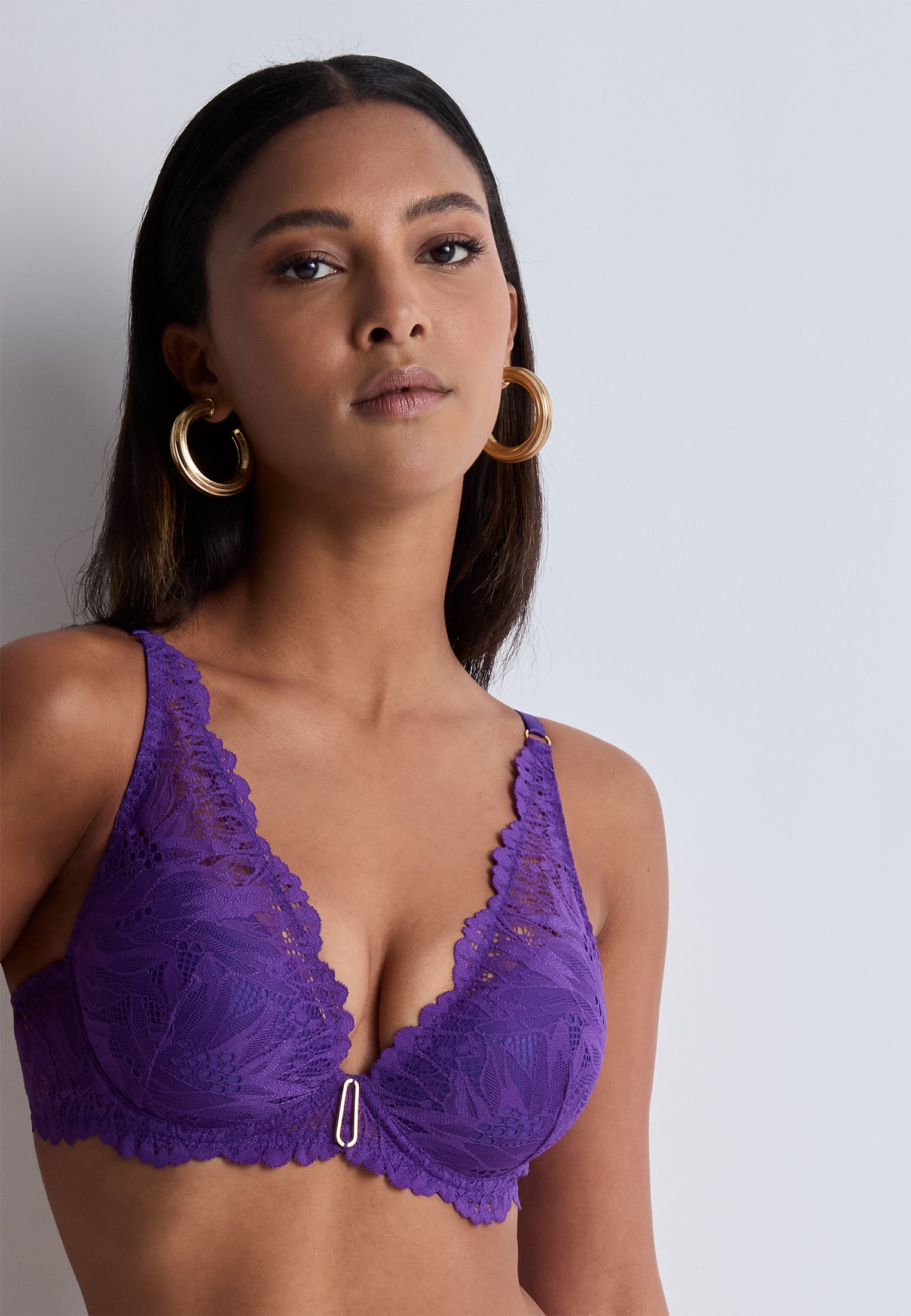 A Fleur De Toi scarf-style plunge bra AUBADE Purple
