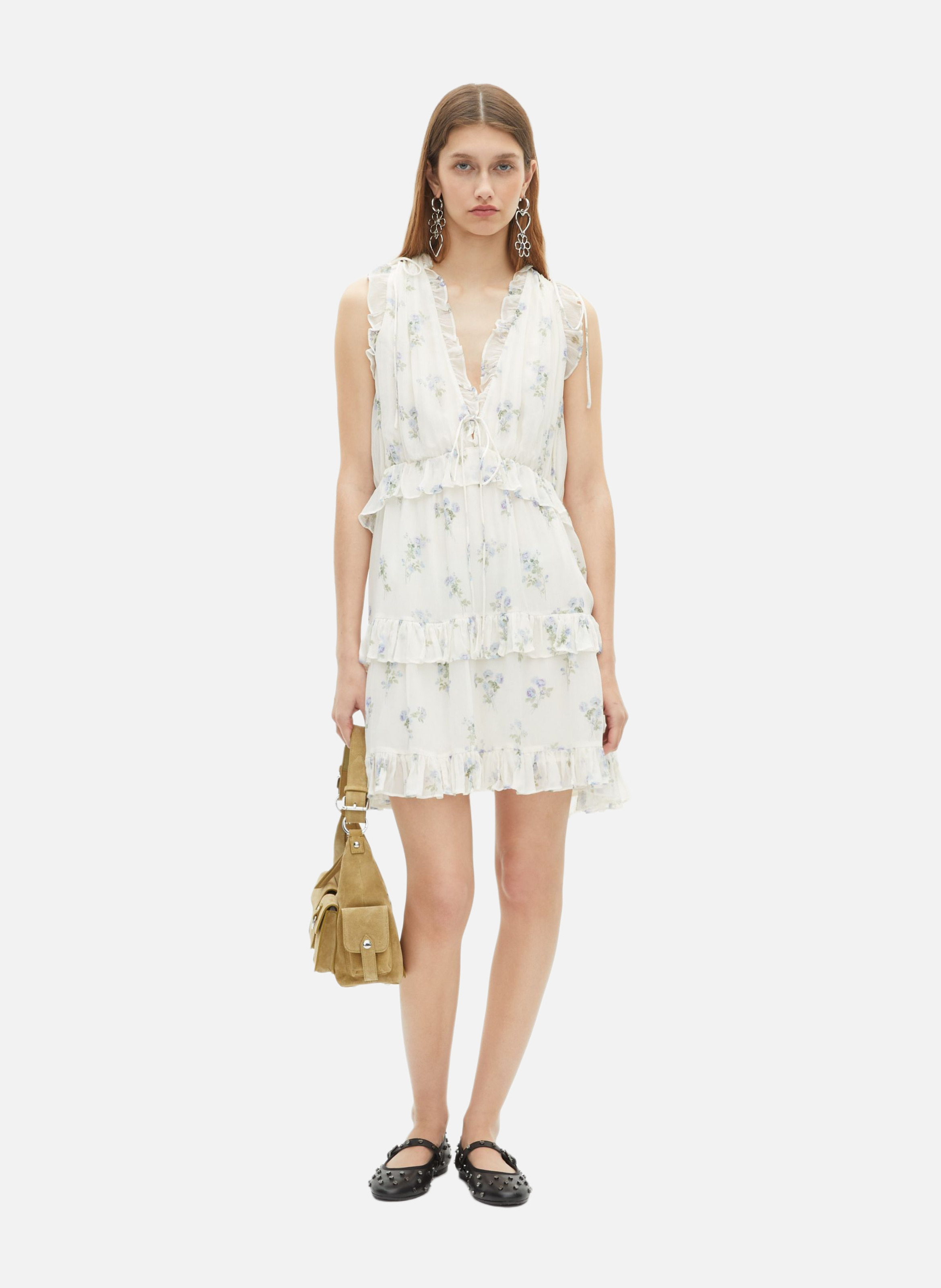 Short dress with ruffled floral print THE KOOPLES White