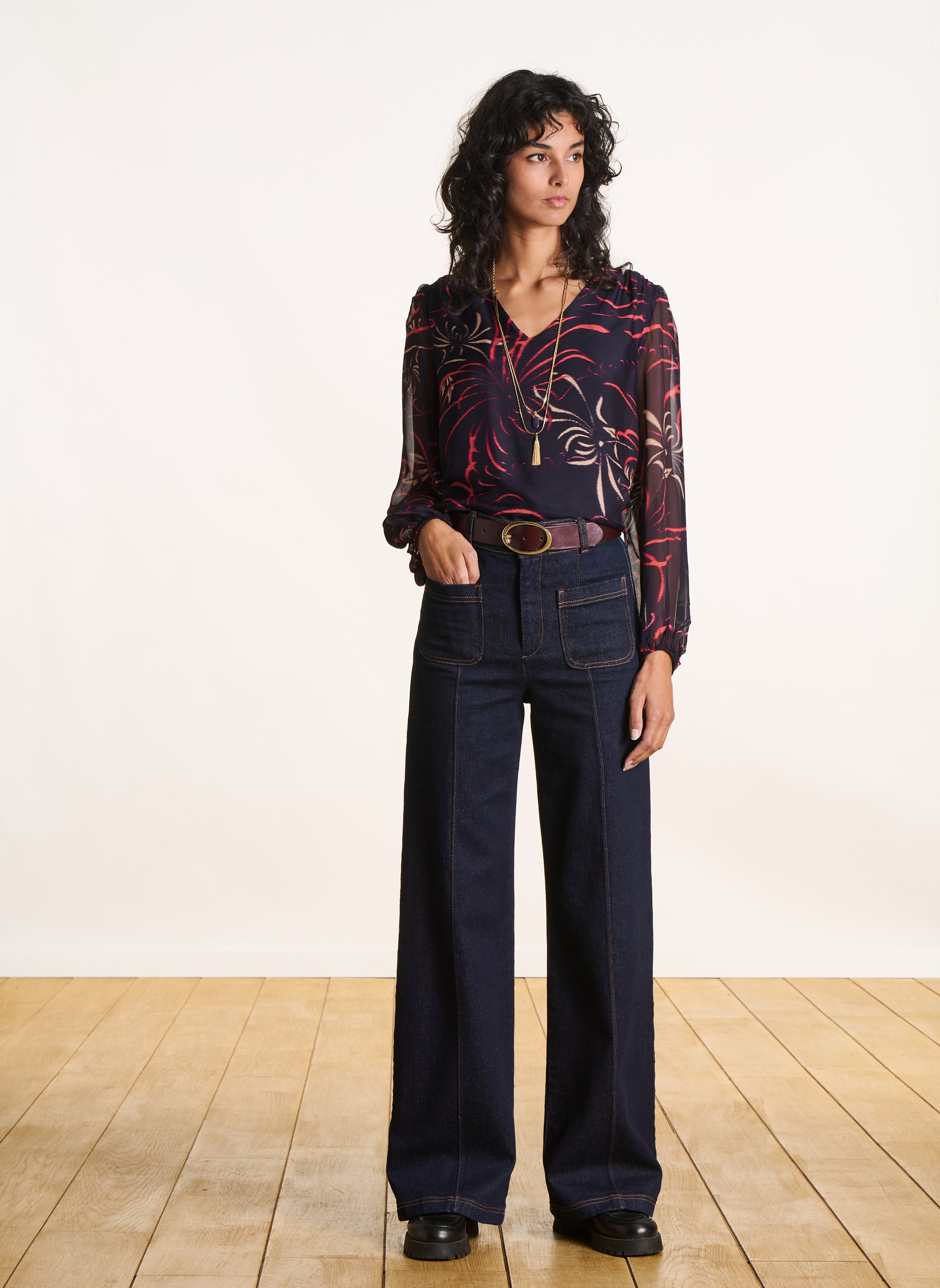 Ceinture en cuir LA FEE MARABOUTEE Rouge