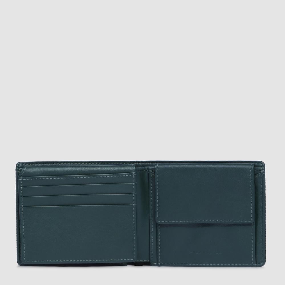 Portefeuille pour homme avec fenêtre d'identification relevable PIQUADRO Green