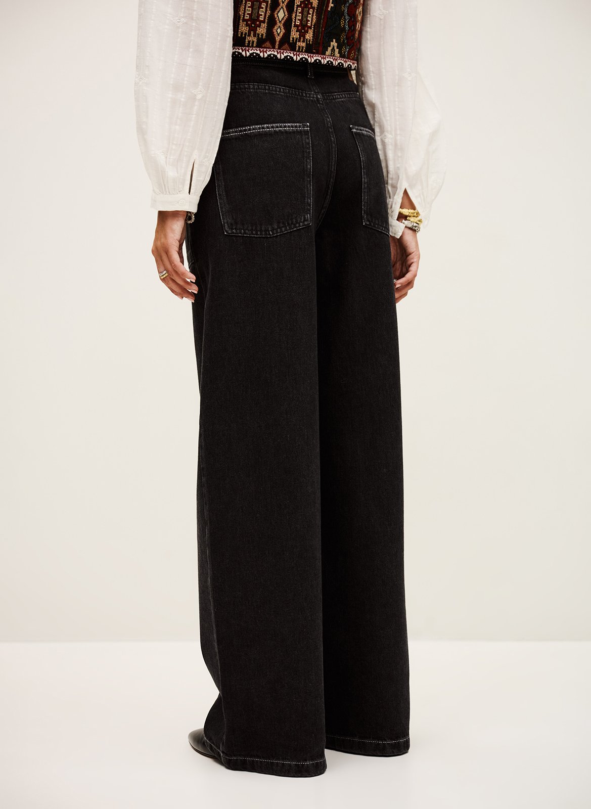 Gekleurde straight-fit jeans met 5 zakken BA&SH Zwart