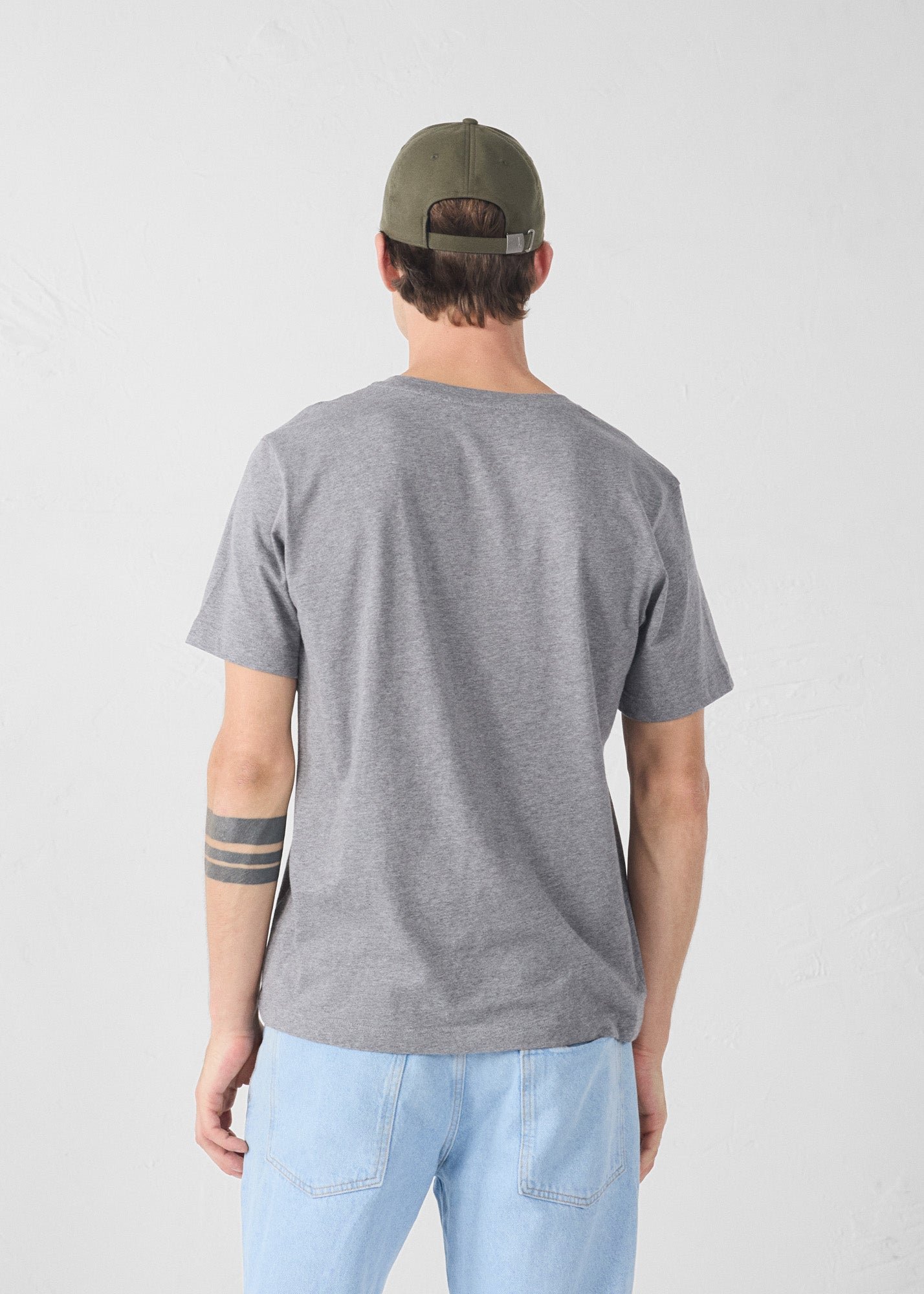 Round neck T-shirt in dark petrol. JOTT Grey