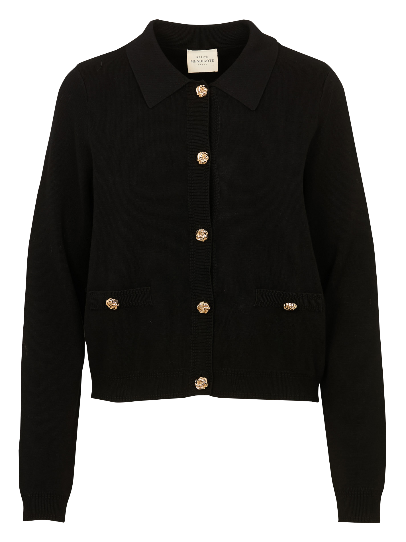 Straight cardigan with classic collar PETITE MENDIGOTE Black