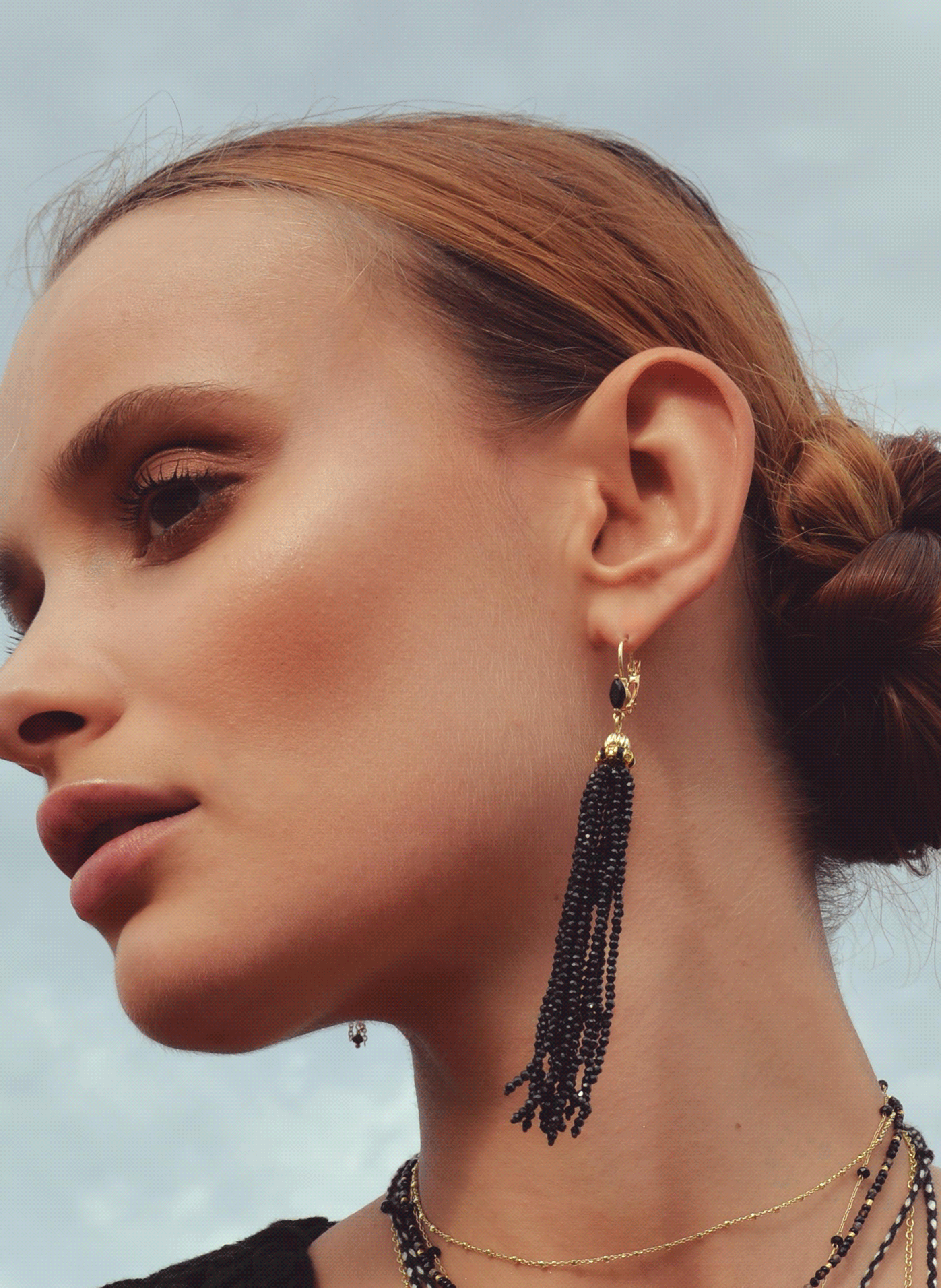 Cascading pearl drop earrings HIPANEMA Black