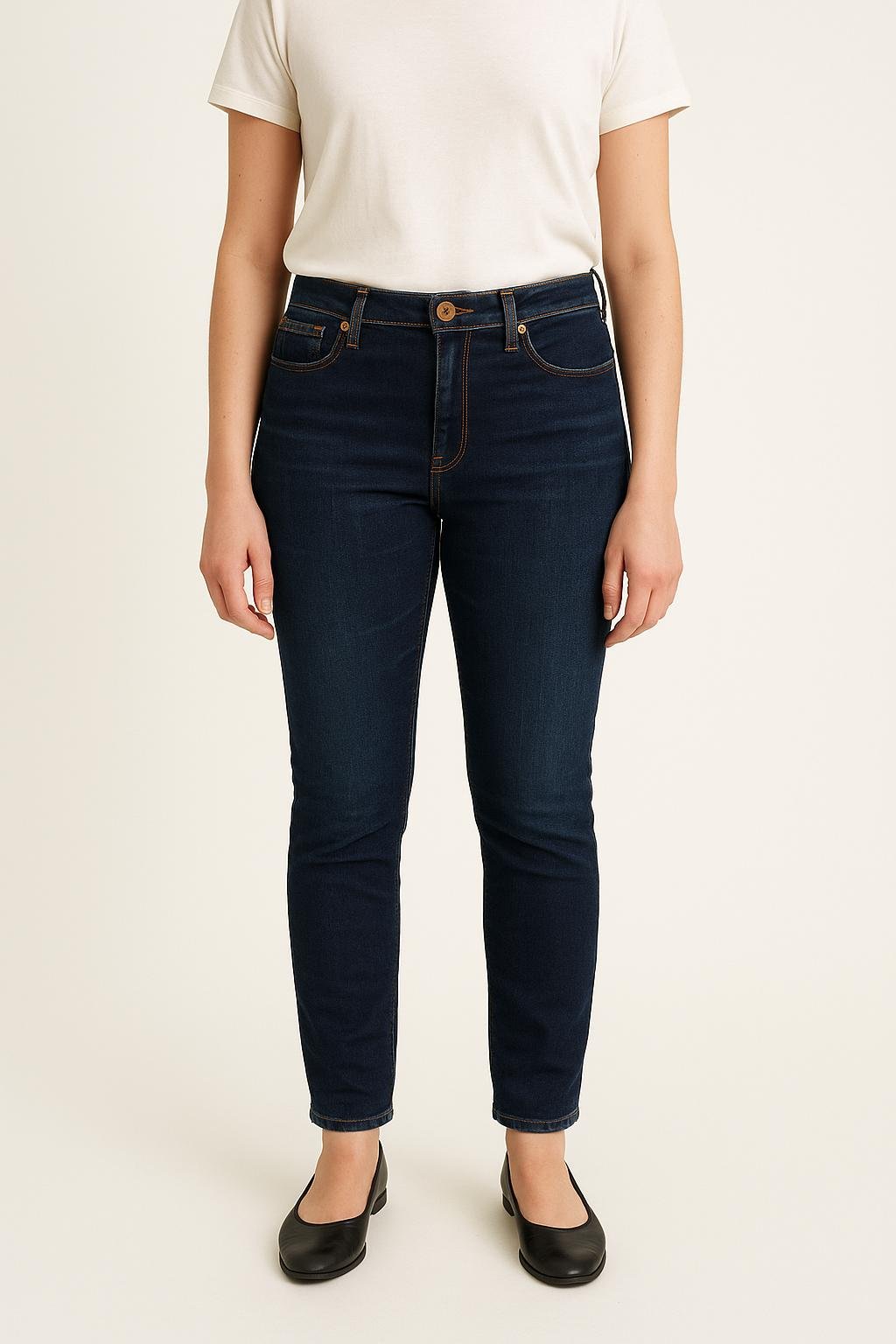 Cropped slim jeans with studs ACNE STUDIOS - Seconde Main Blue
