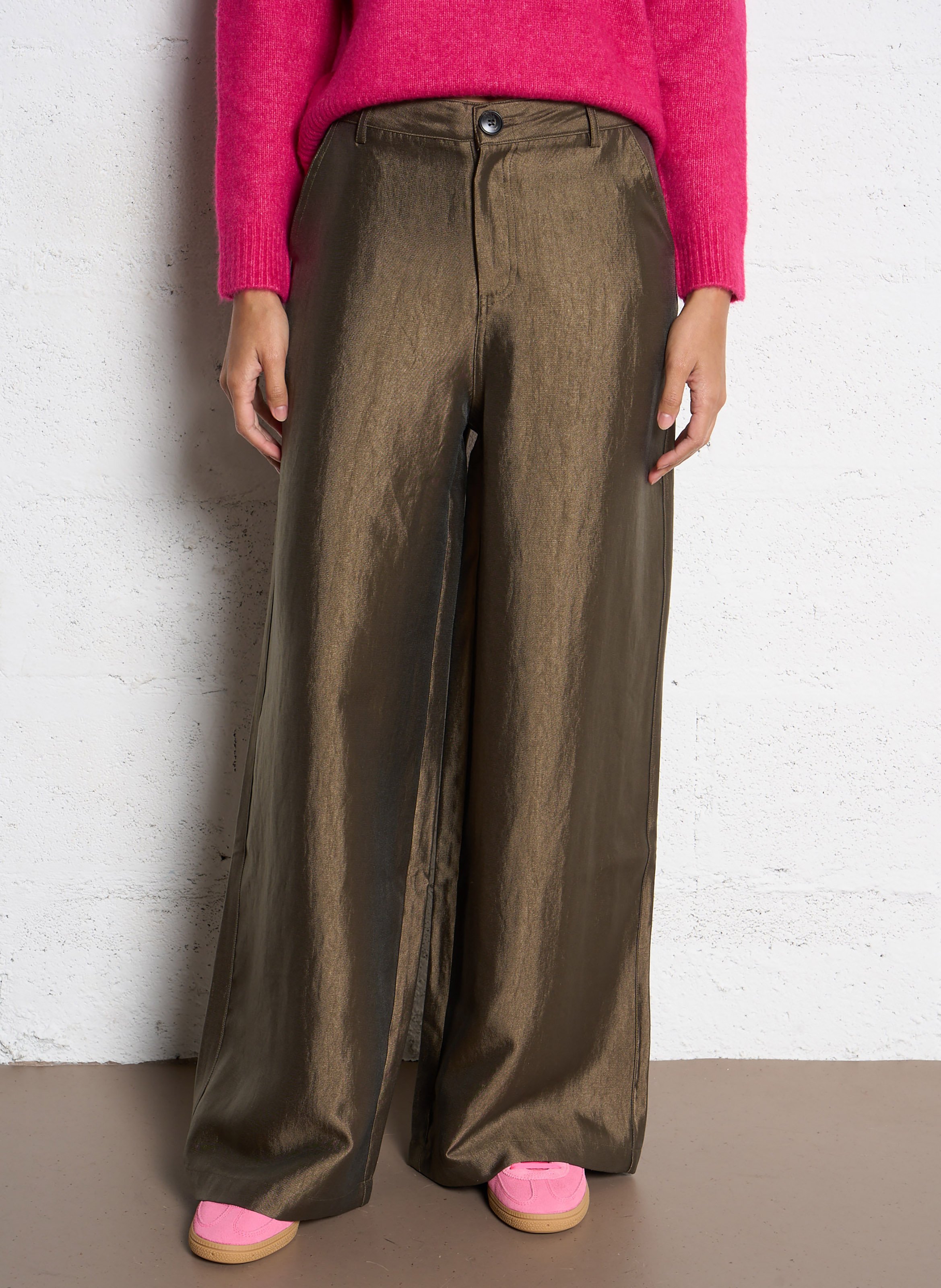 Pantalon large métallisé SEE U SOON Marron