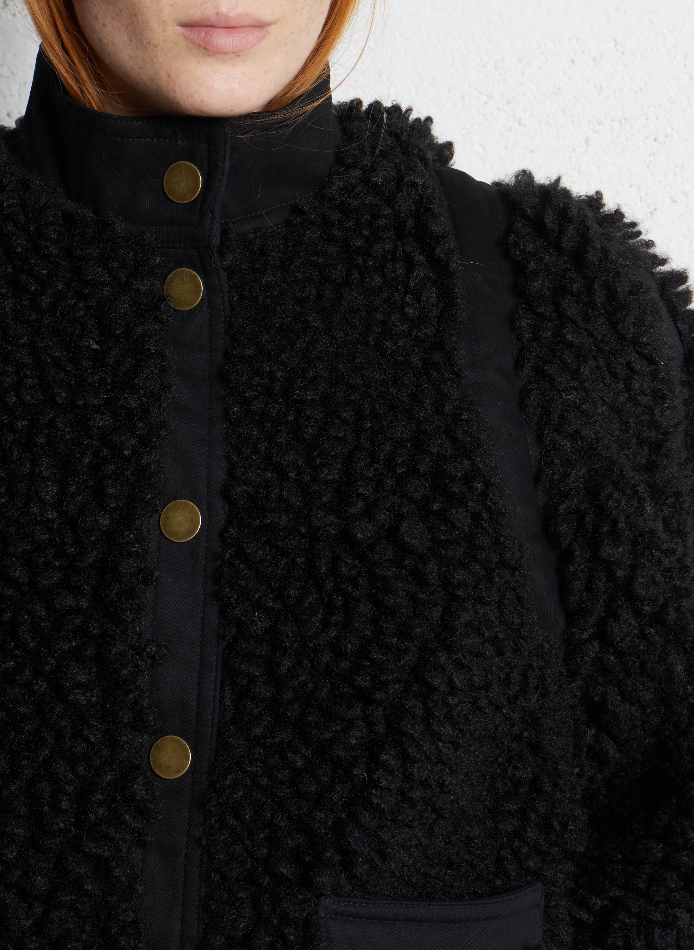 Sherpajack met opstaande kraag LEON & HARPER Zwart