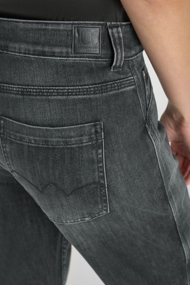 Loose jeans, large girlfriend high waist, 7/8 length LE TEMPS DES CERISES Black