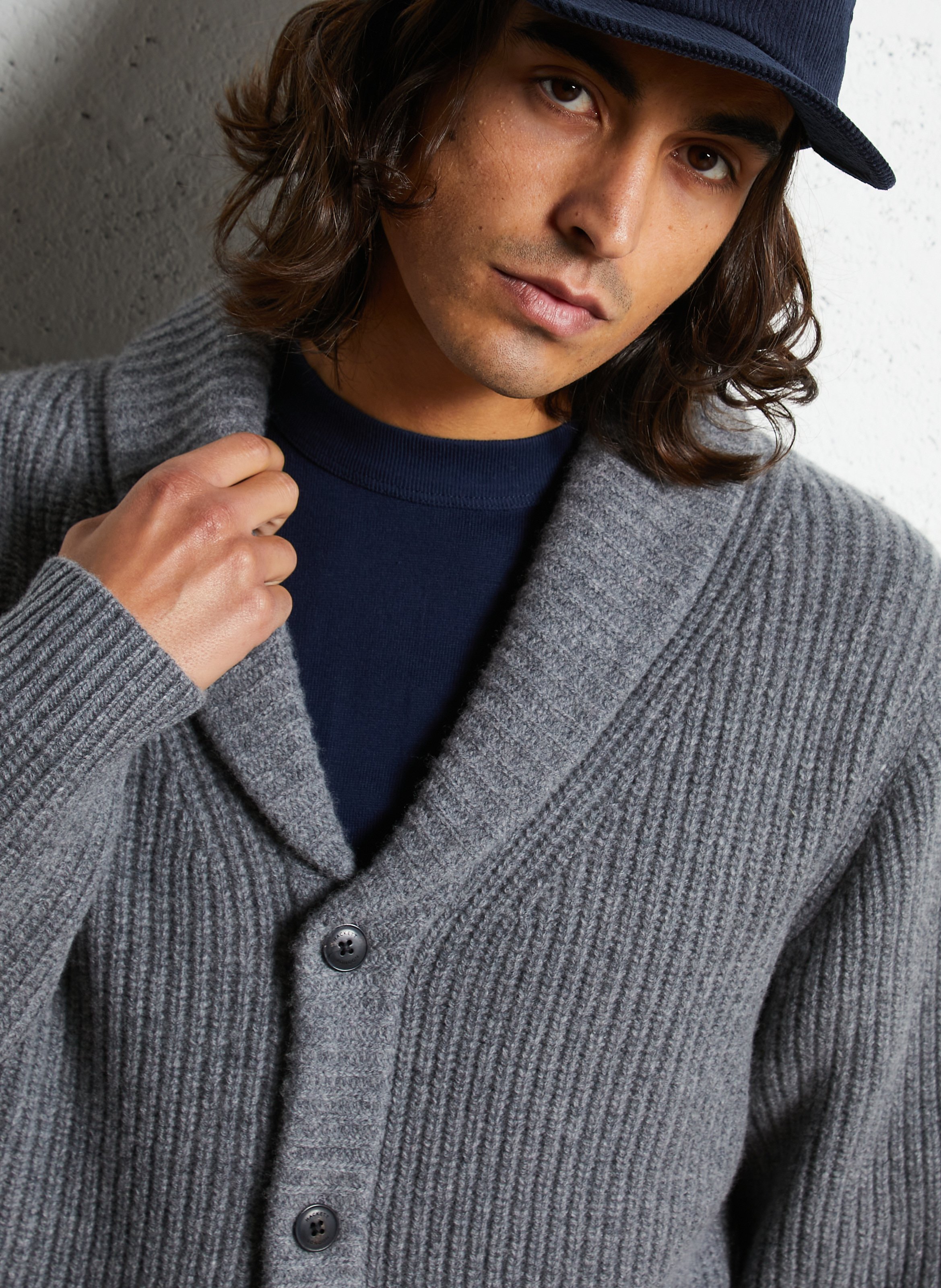 Gerade geschnittener Wollpullover HACKETT Grau