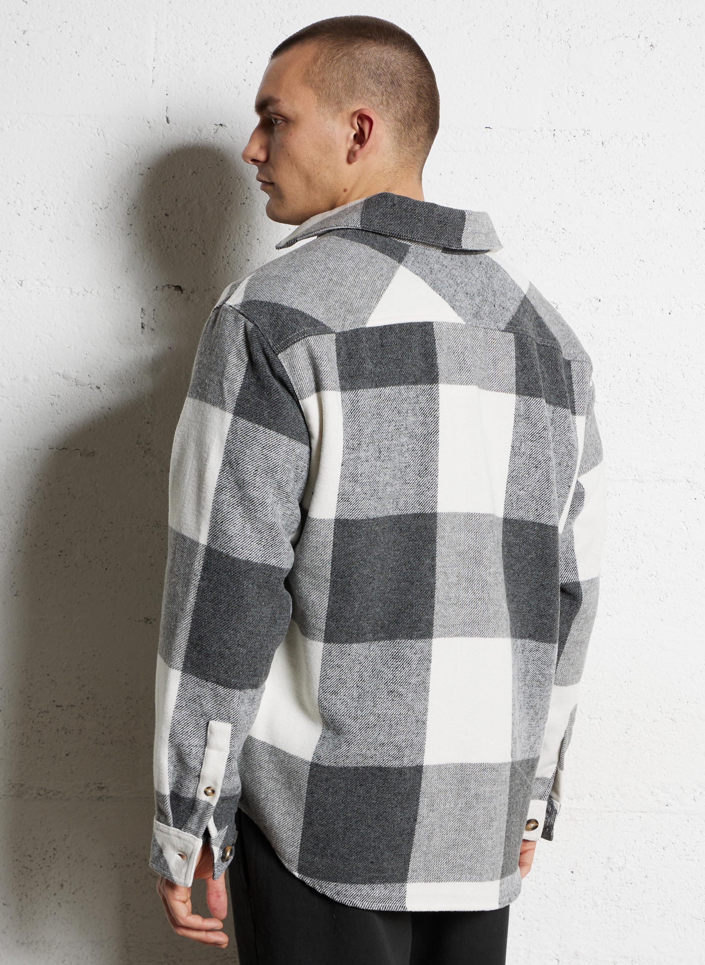 Checked overshirt SOLID Grey