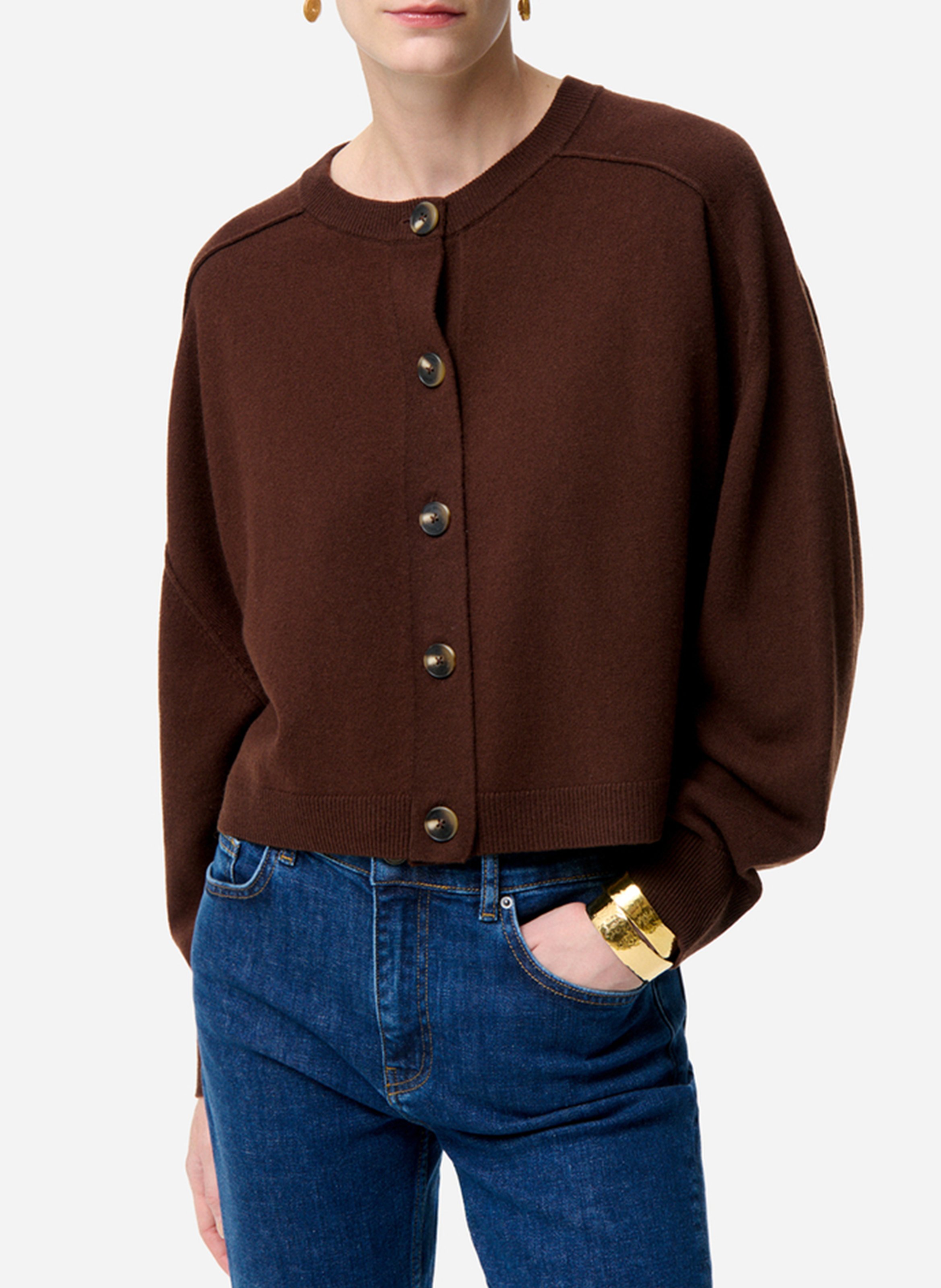 Ruime ronde hals cardigan in wol VANESSA BRUNO