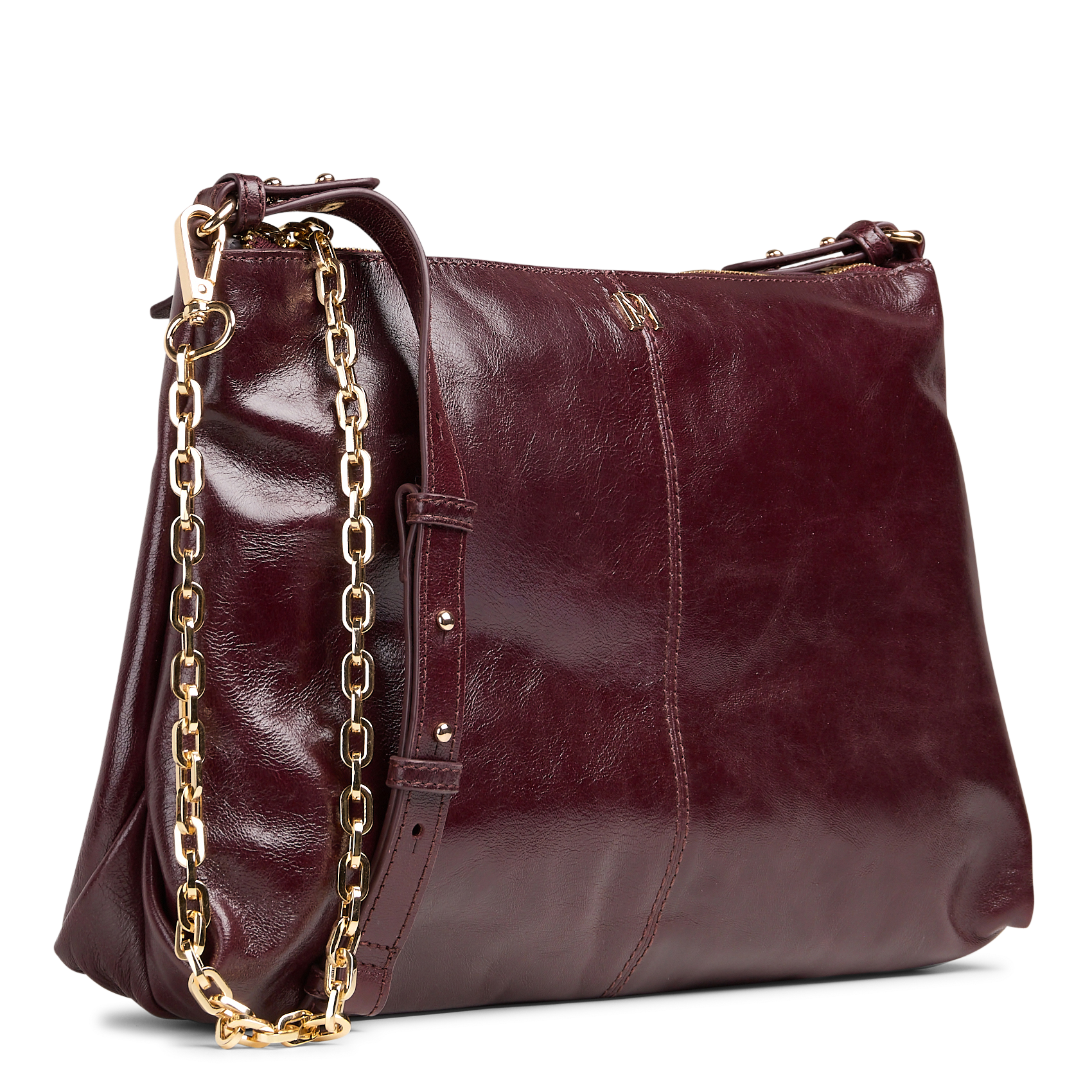 Geschnürte Beuteltasche aus strukturiertem Leder PETITE MENDIGOTE Violett