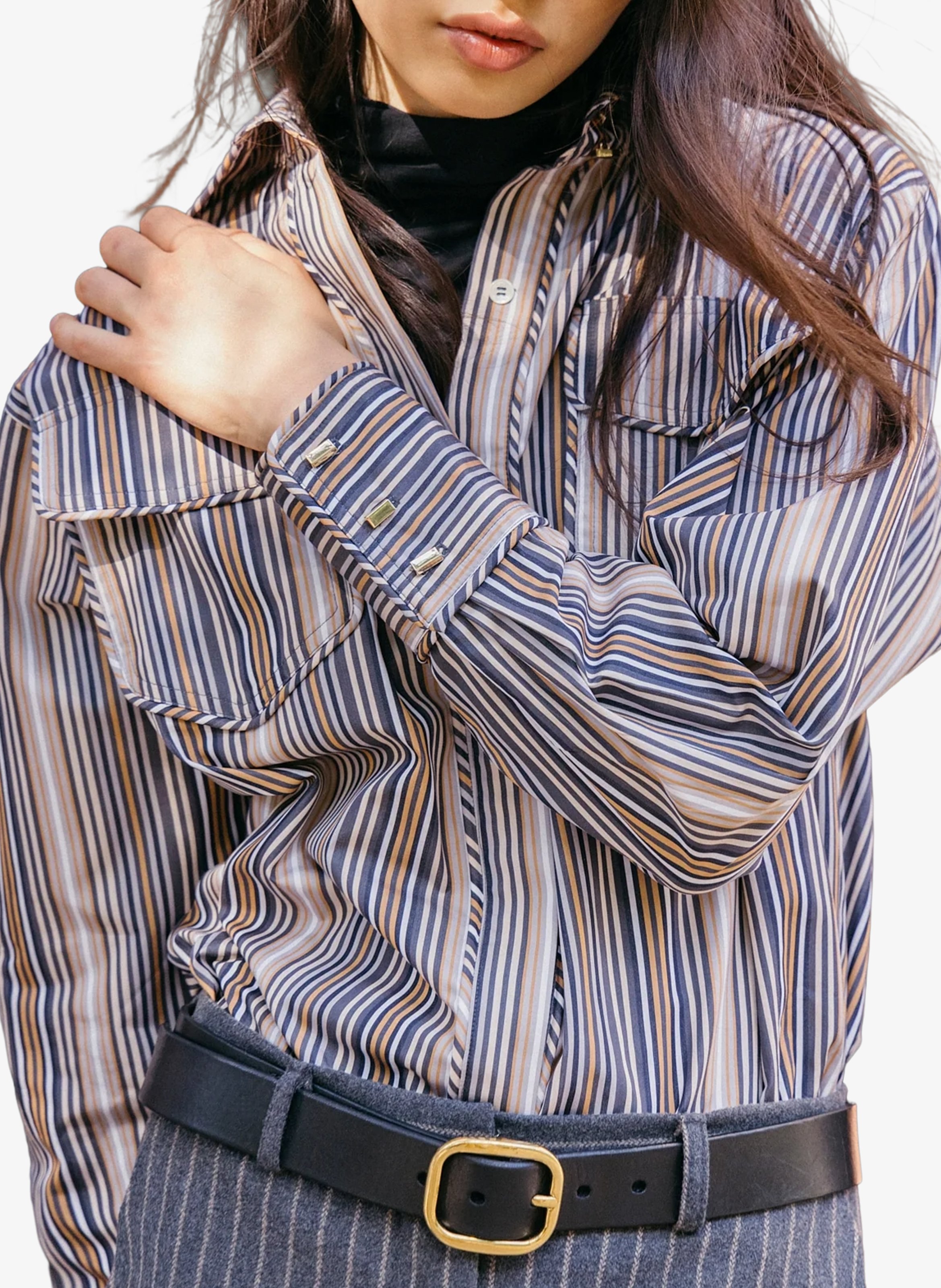 Chemise oversize col classique en coton THE LABEL EDITION Multicolore