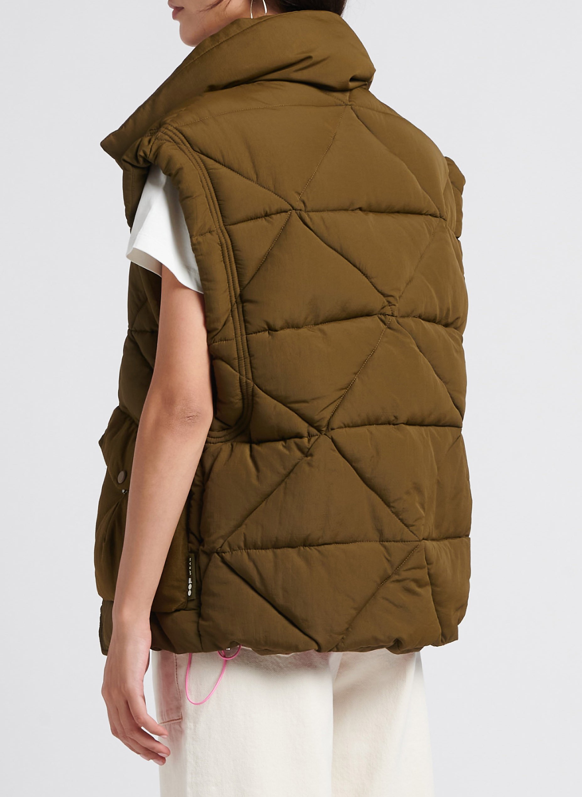 Doudoune droite sans manches OOF Kaki