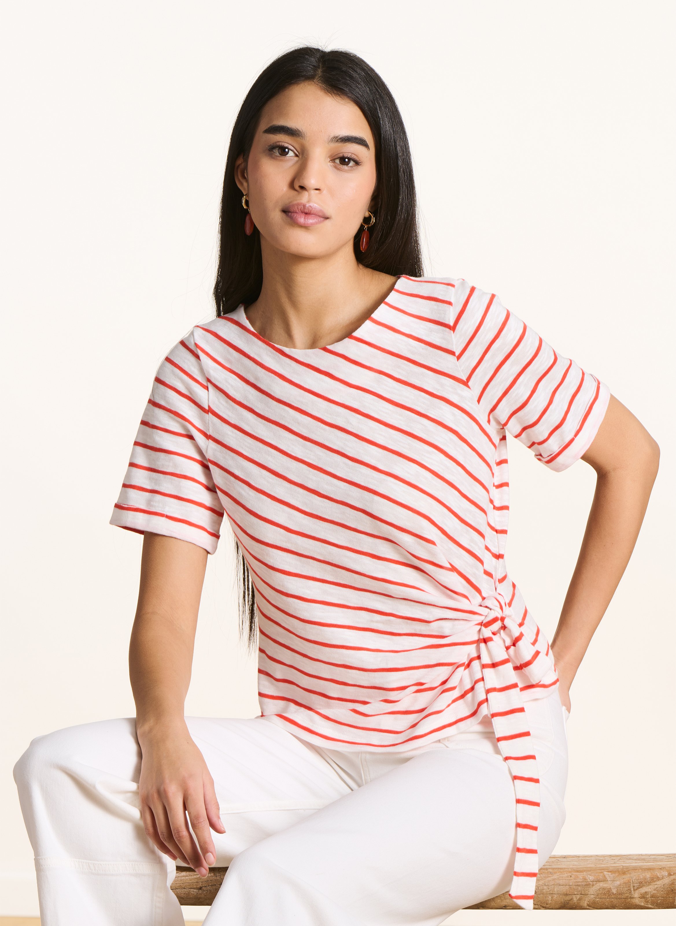 Tee-shirt col rond en coton LA FEE MARABOUTEE