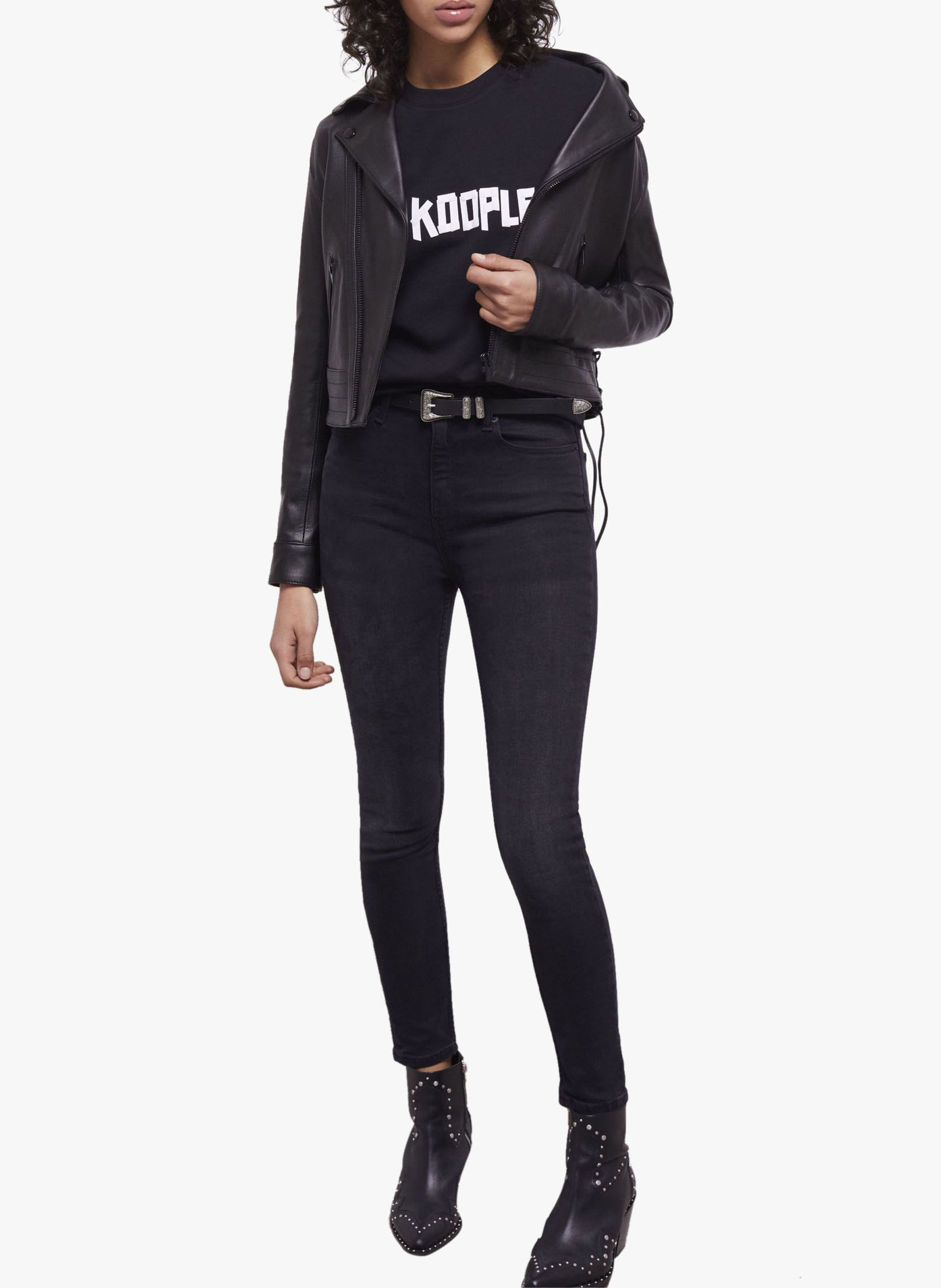 Tee-shirt col rond sérigraphié en coton  THE KOOPLES Noir