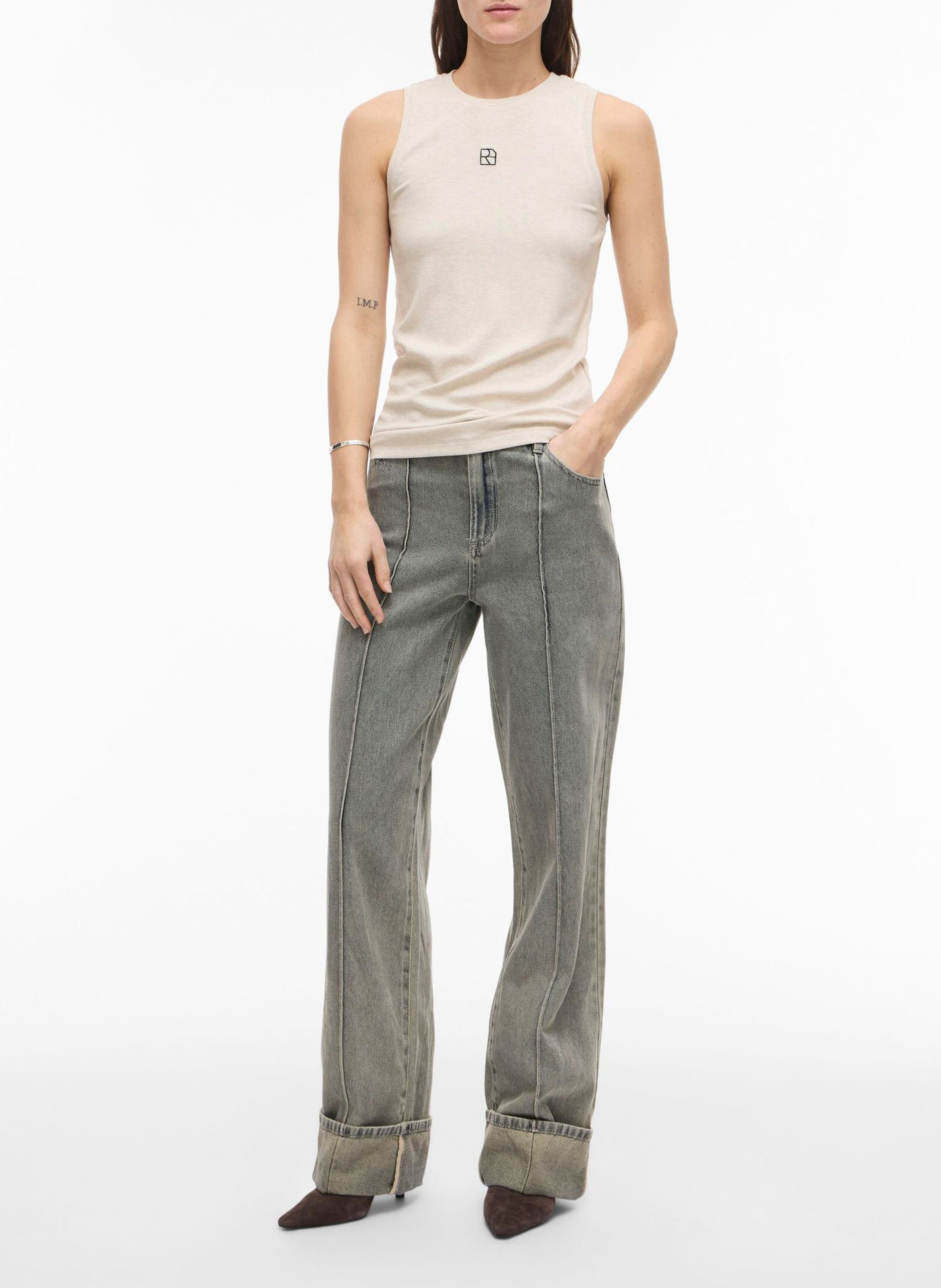 Top col rond  ROUGE EDIT Beige