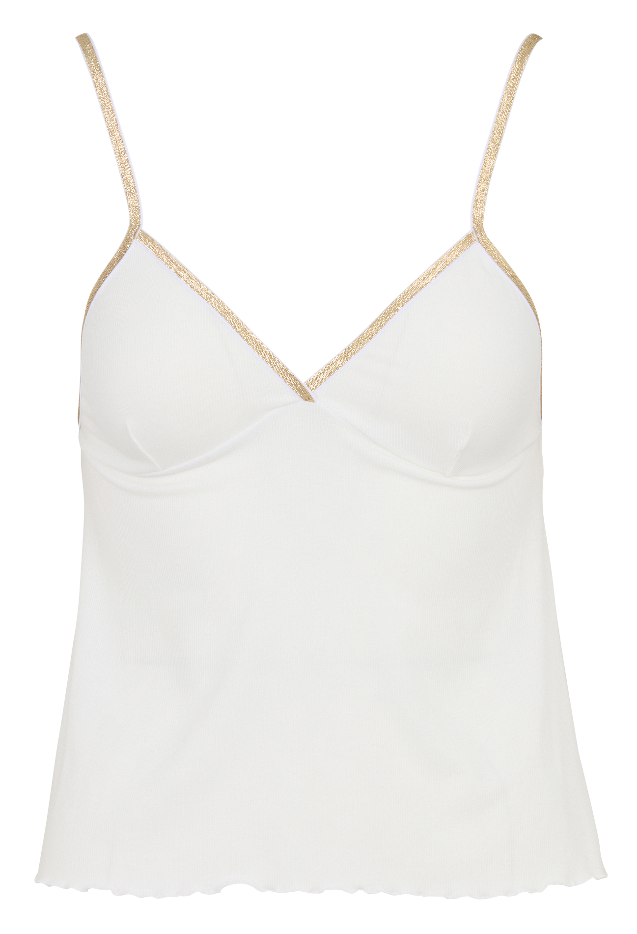 Top ajusté col V en jersey LA NOUVELLE Blanc