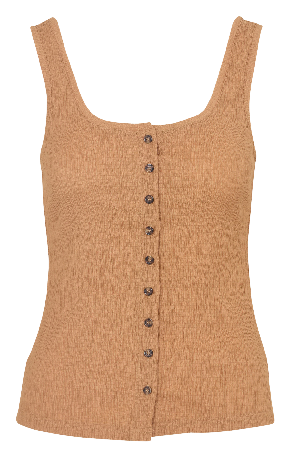 Round-neck stretch viscose top LA PETITE ETOILE Brown