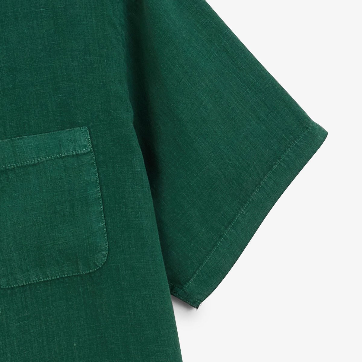 Short-sleeved plain linen shirt SERGE BLANCO Green