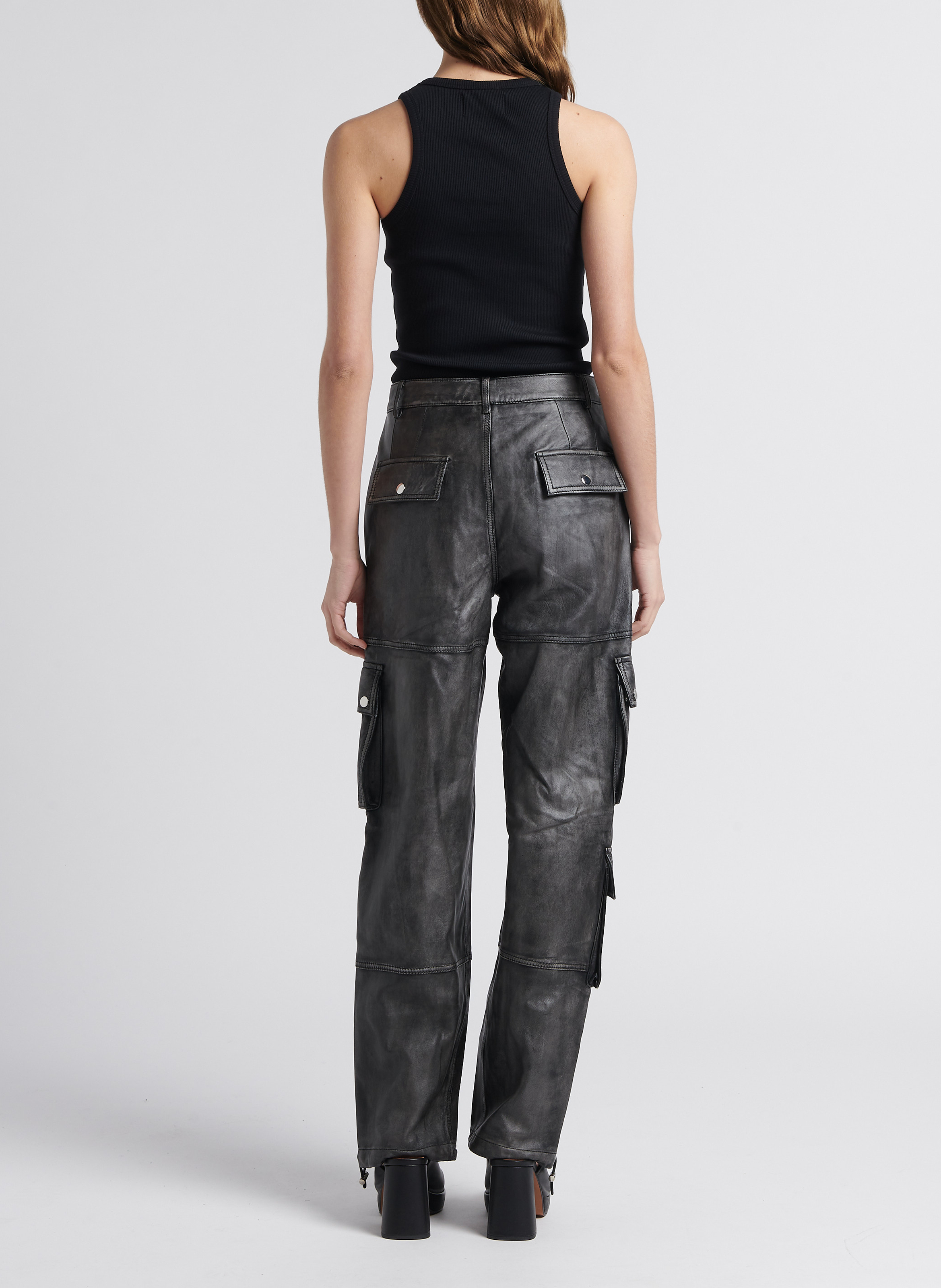 Ribbed cotton tank top SAISON 1865 Black