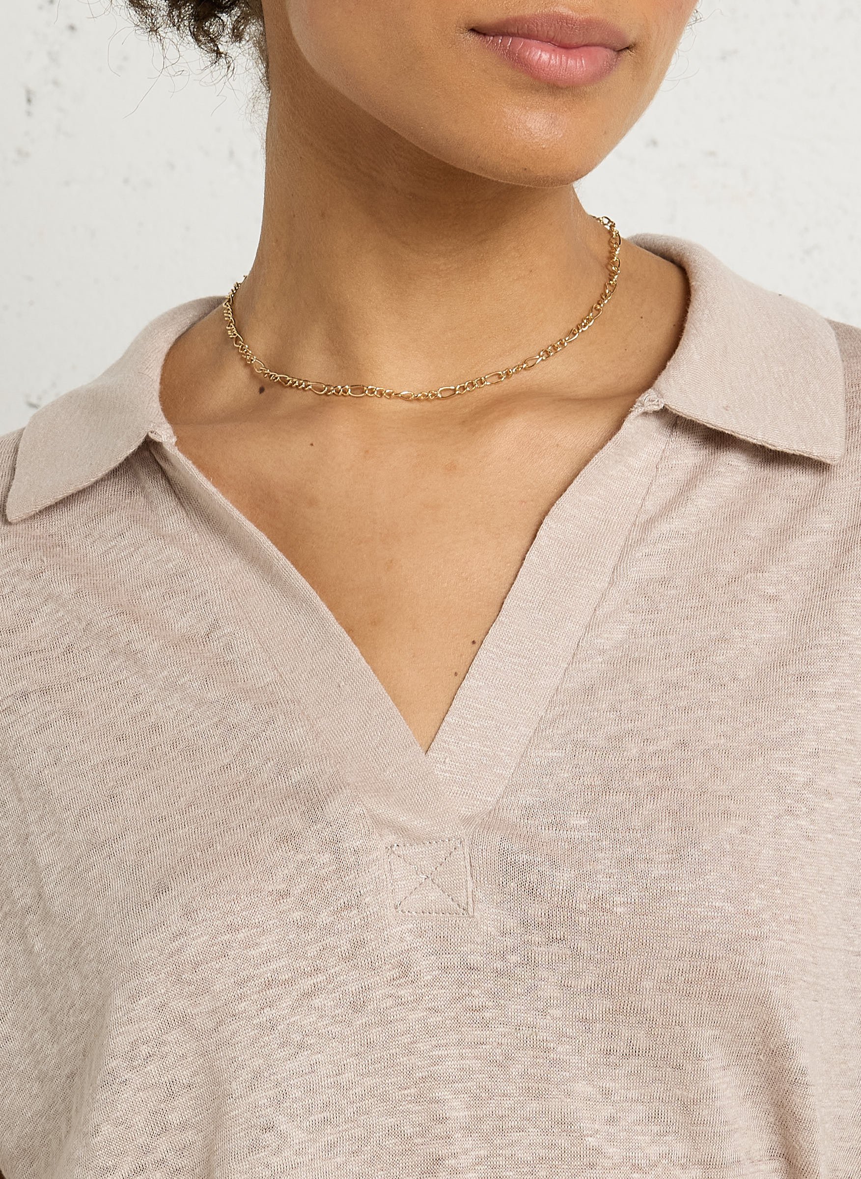 Weites Leinen-T-Shirt SUD EXPRESS Beige