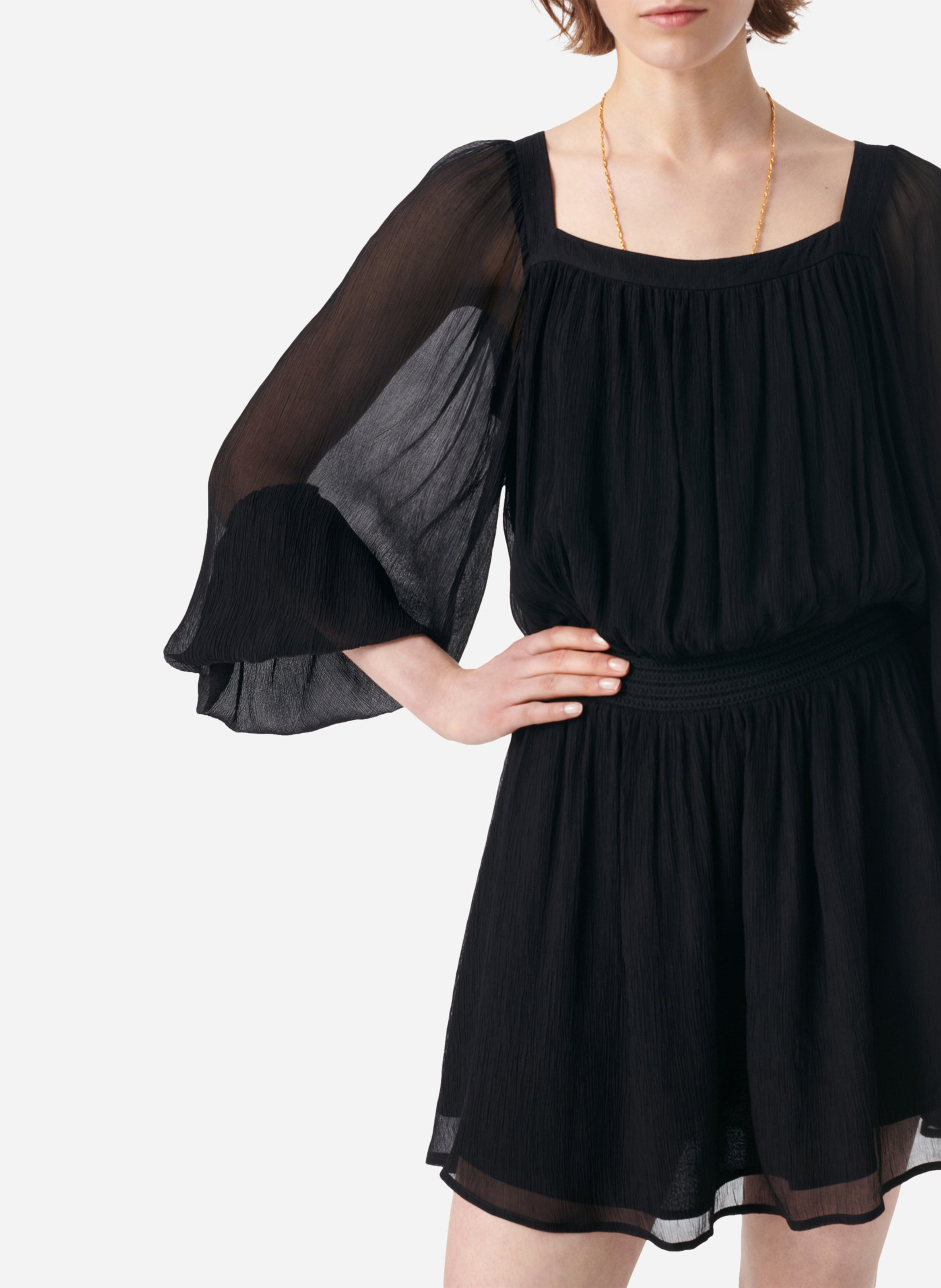 Robe courte encolure carré VANESSA BRUNO Noir