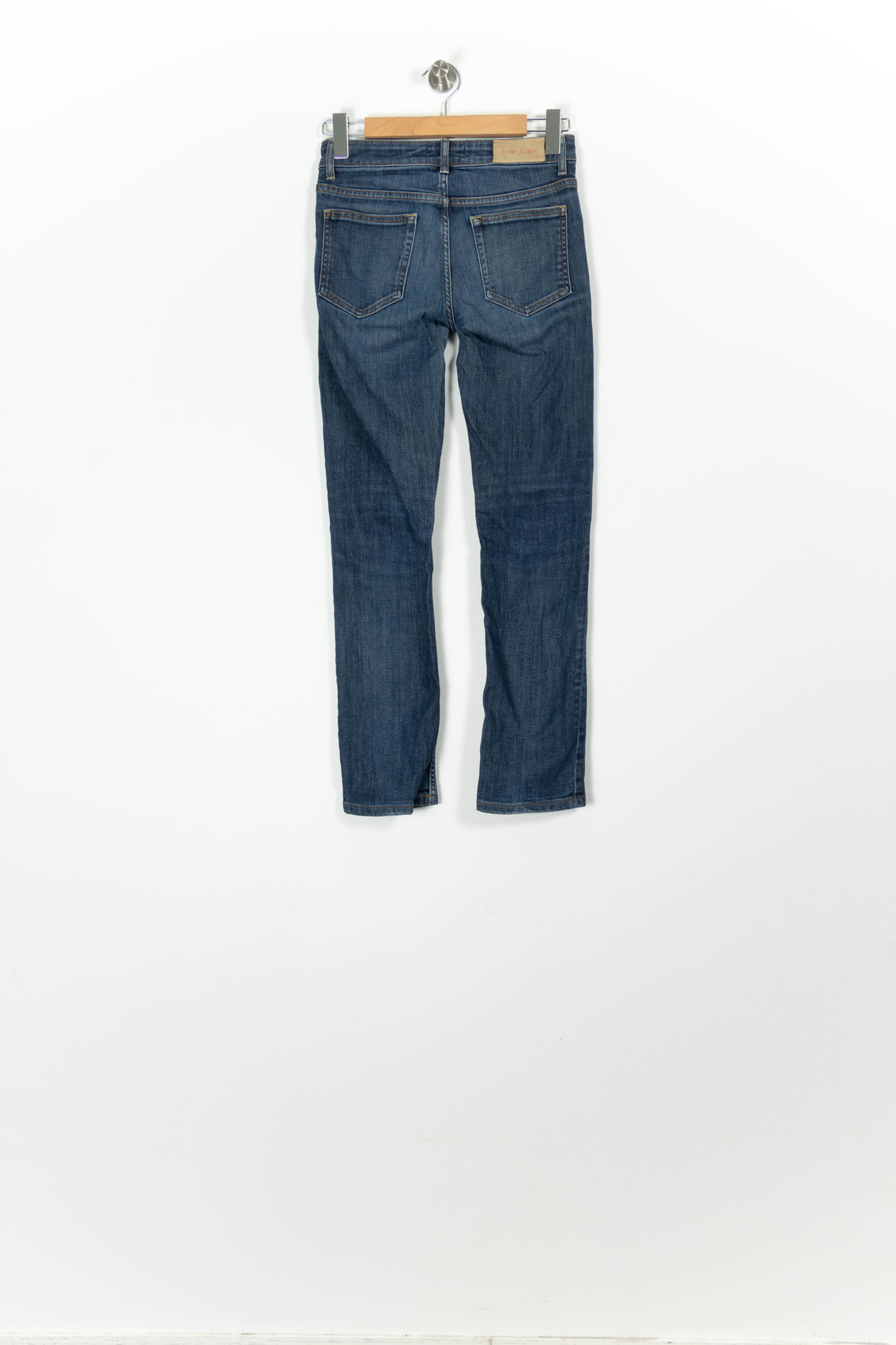Cropped slim jeans with studs ACNE STUDIOS - Seconde Main Blue