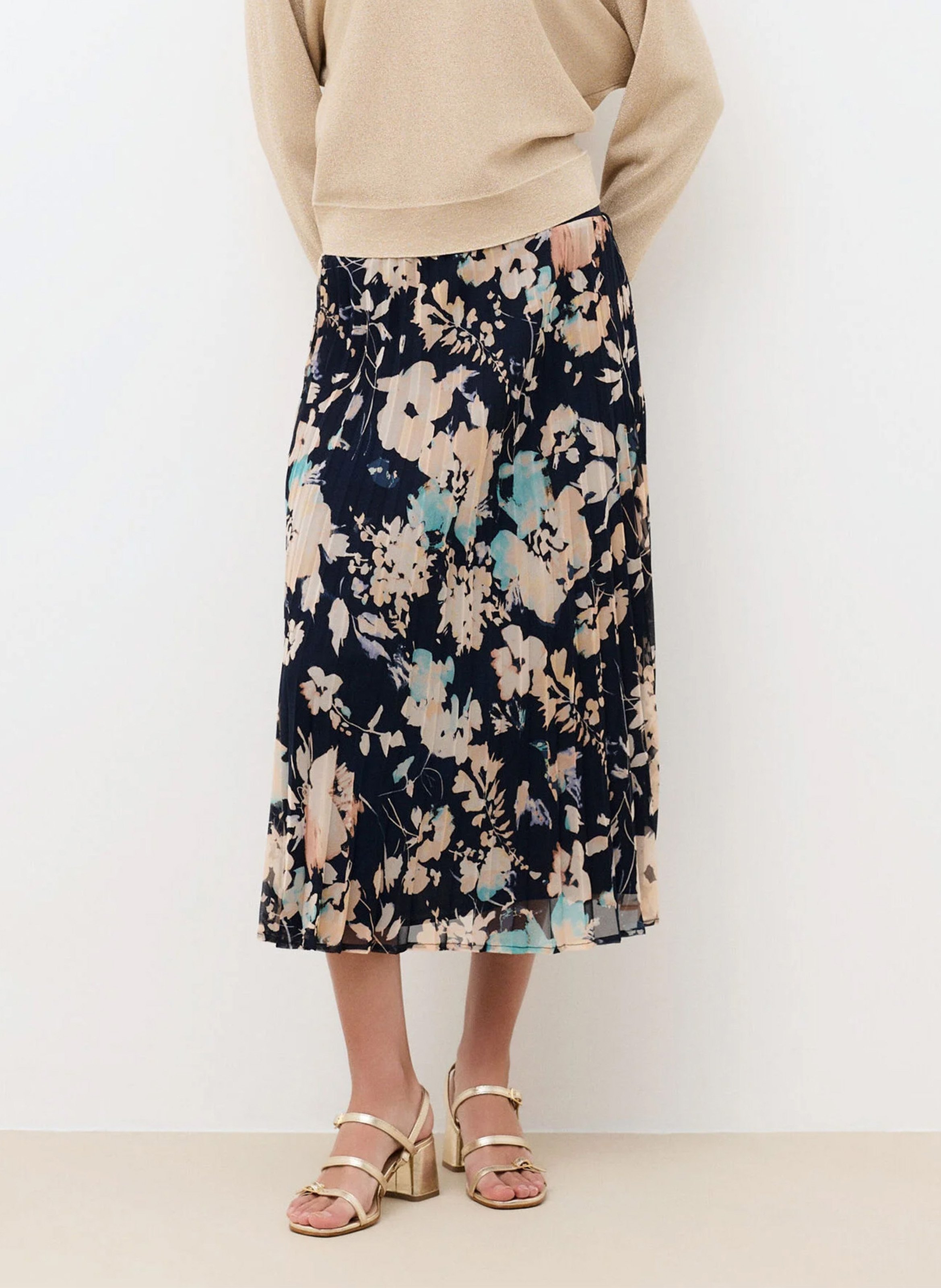 Jupe midi évasée  CAROLL Bleu