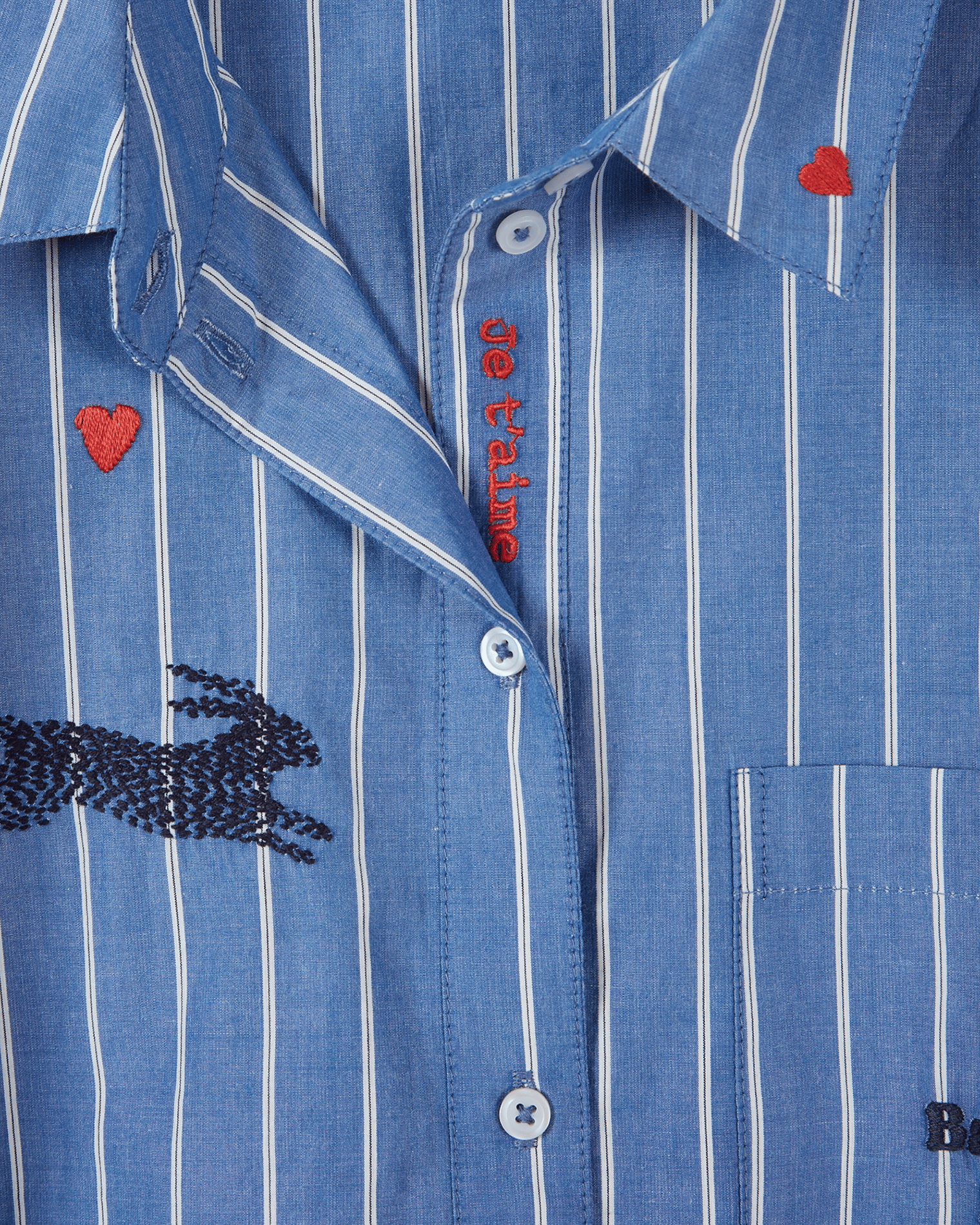 Chemise col classique en coton bio EMILE ET IDA Bleu