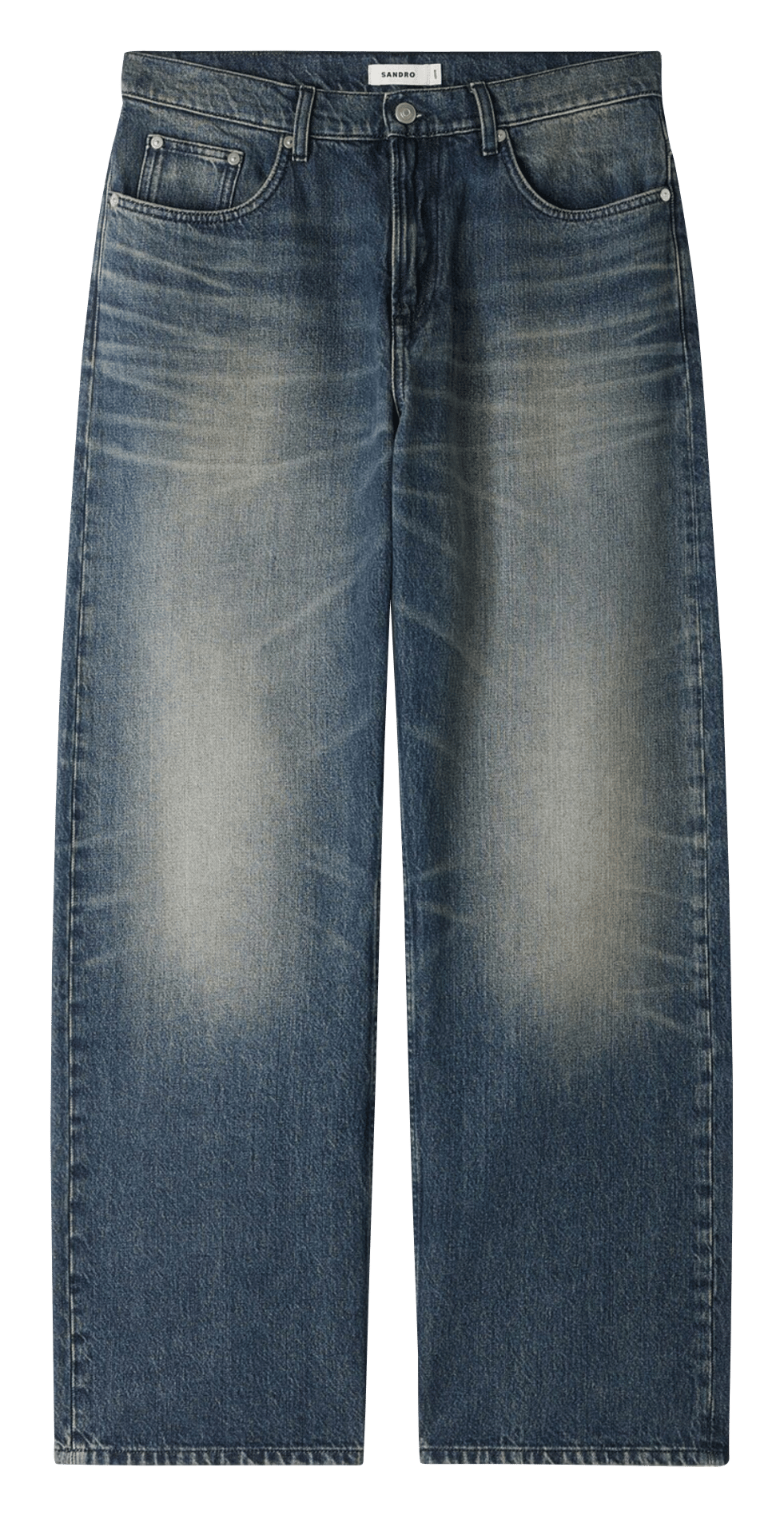 Jean droit en coton SANDRO Bleu