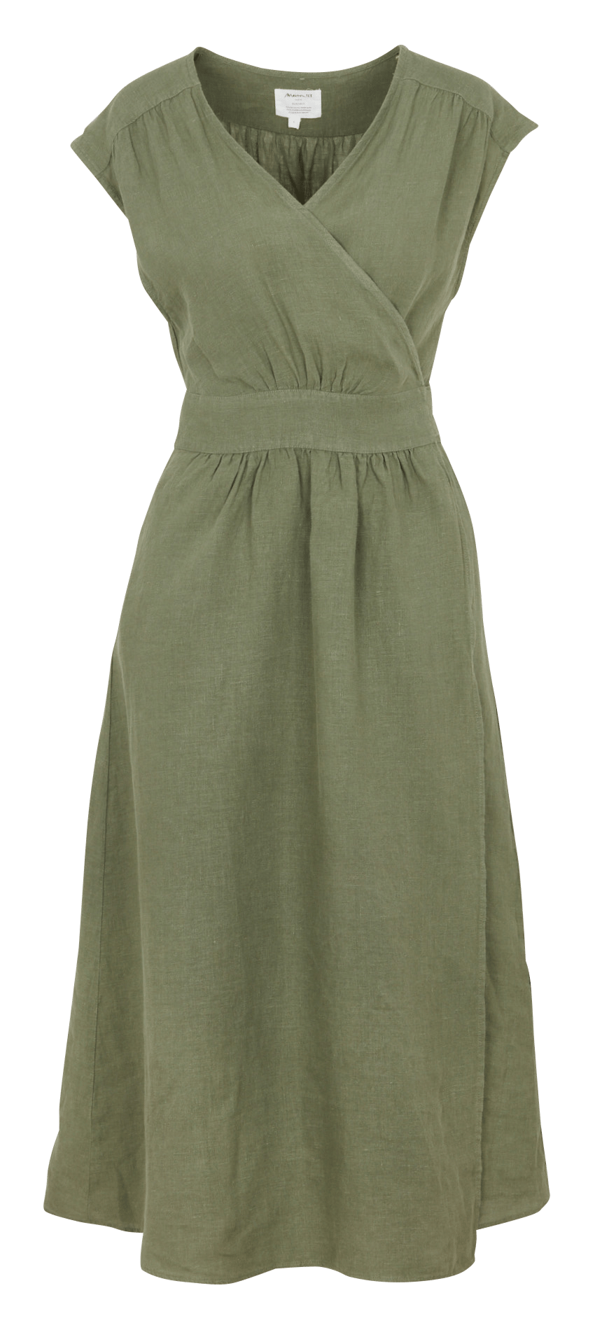 Vestido largo ajustado de lino MAISON 123 Verde