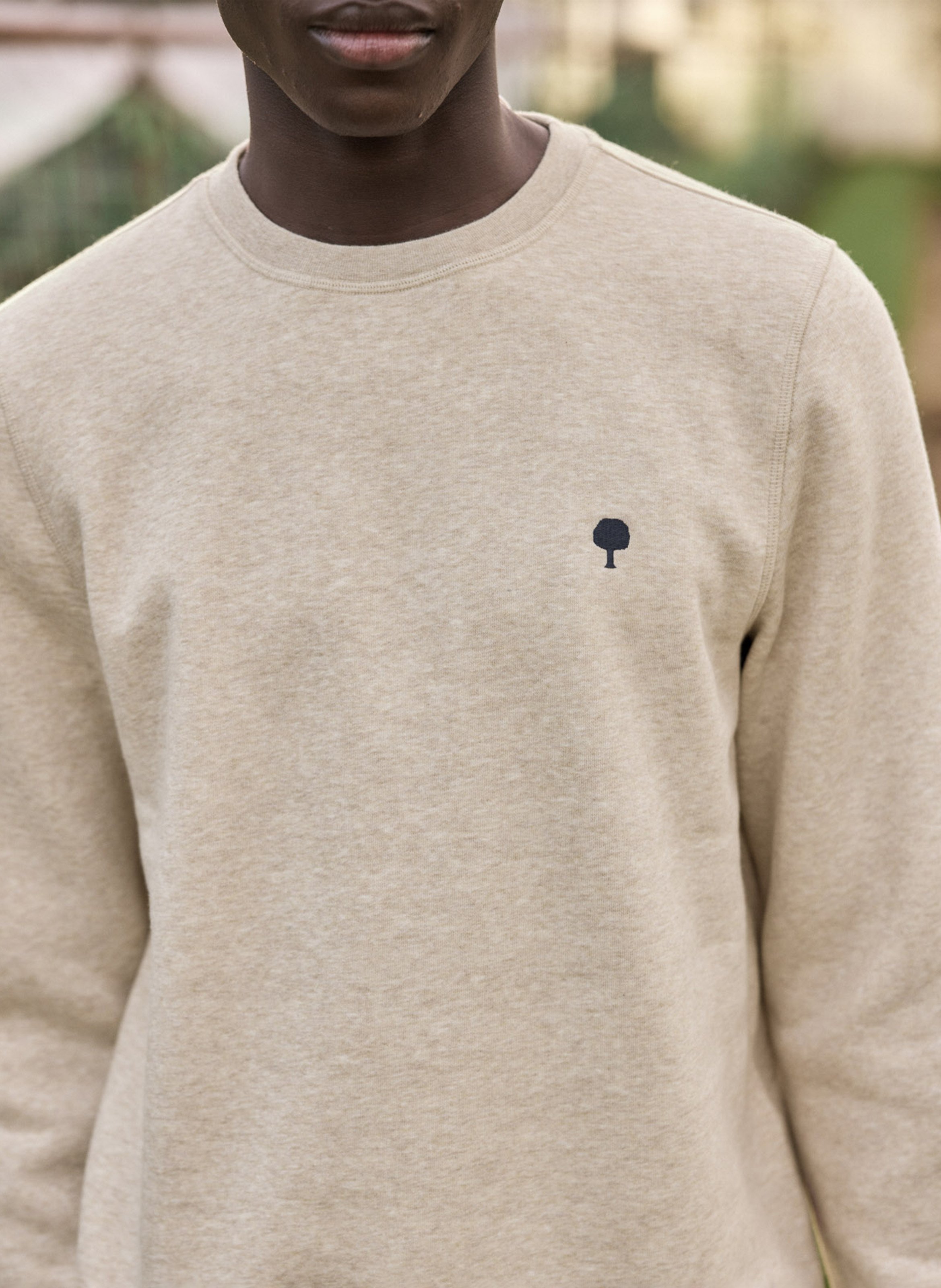 Gerade geschnittenes Sweatshirt aus Baumwoll-Mix | Beige FAGUO Herren