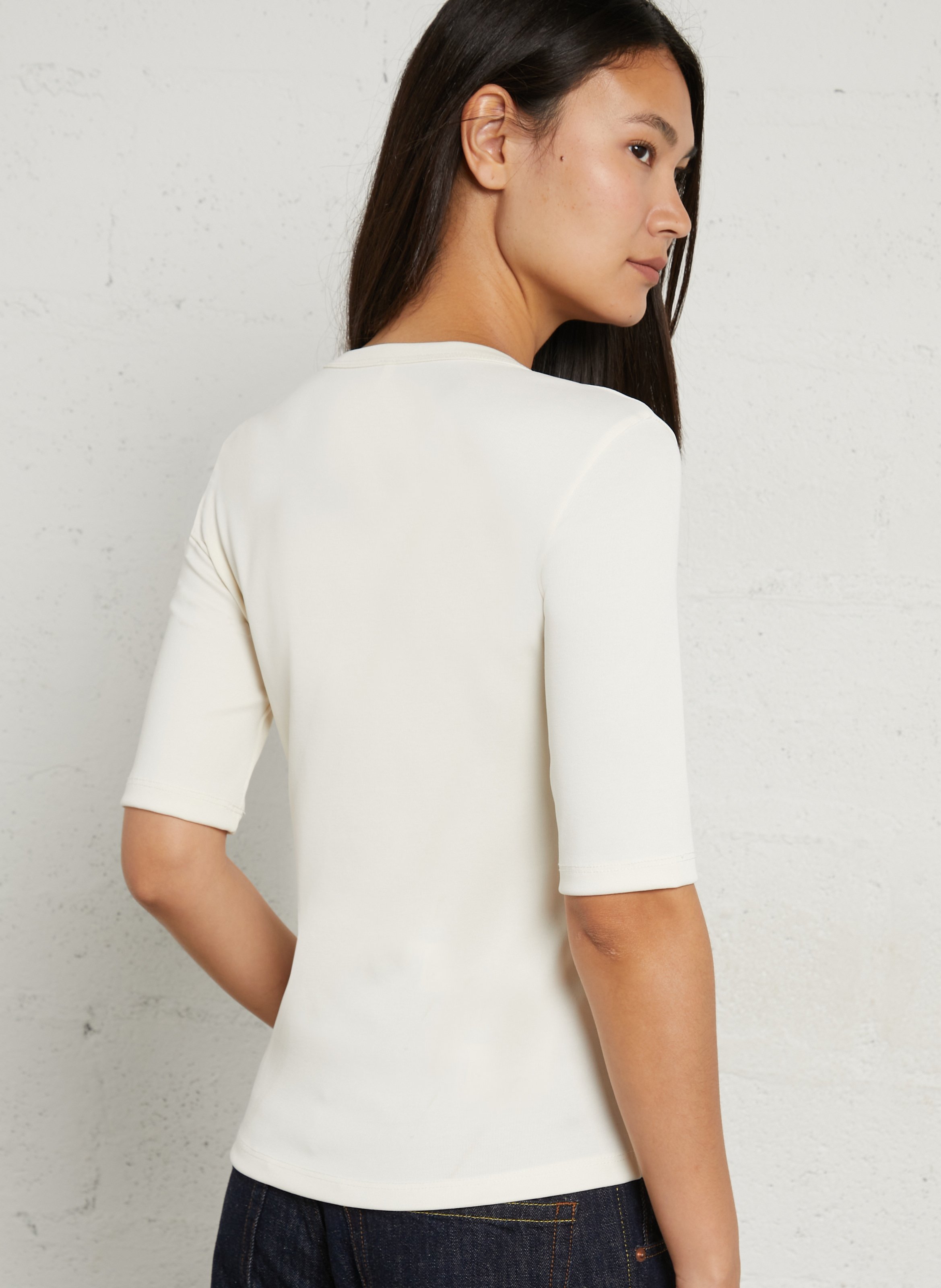 Straight-fit T-shirt met V-hals IMPERIAL Beige