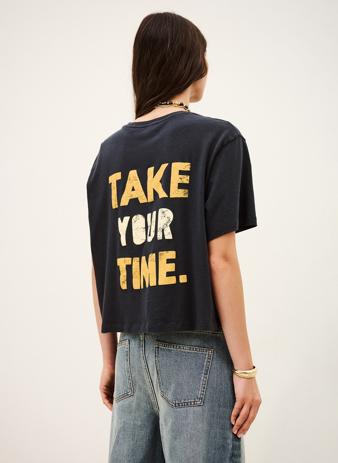 Bedrucktes T-Shirt BA&SH Blau