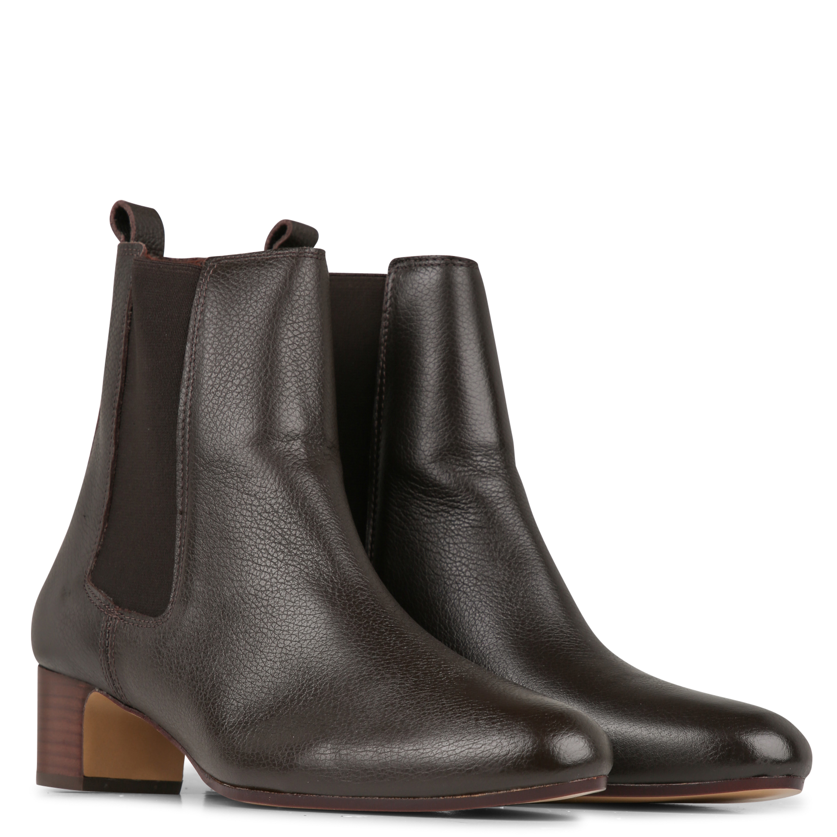 Bottines à talons en cuir grainé ANONYMOUS COPENHAGEN Marron