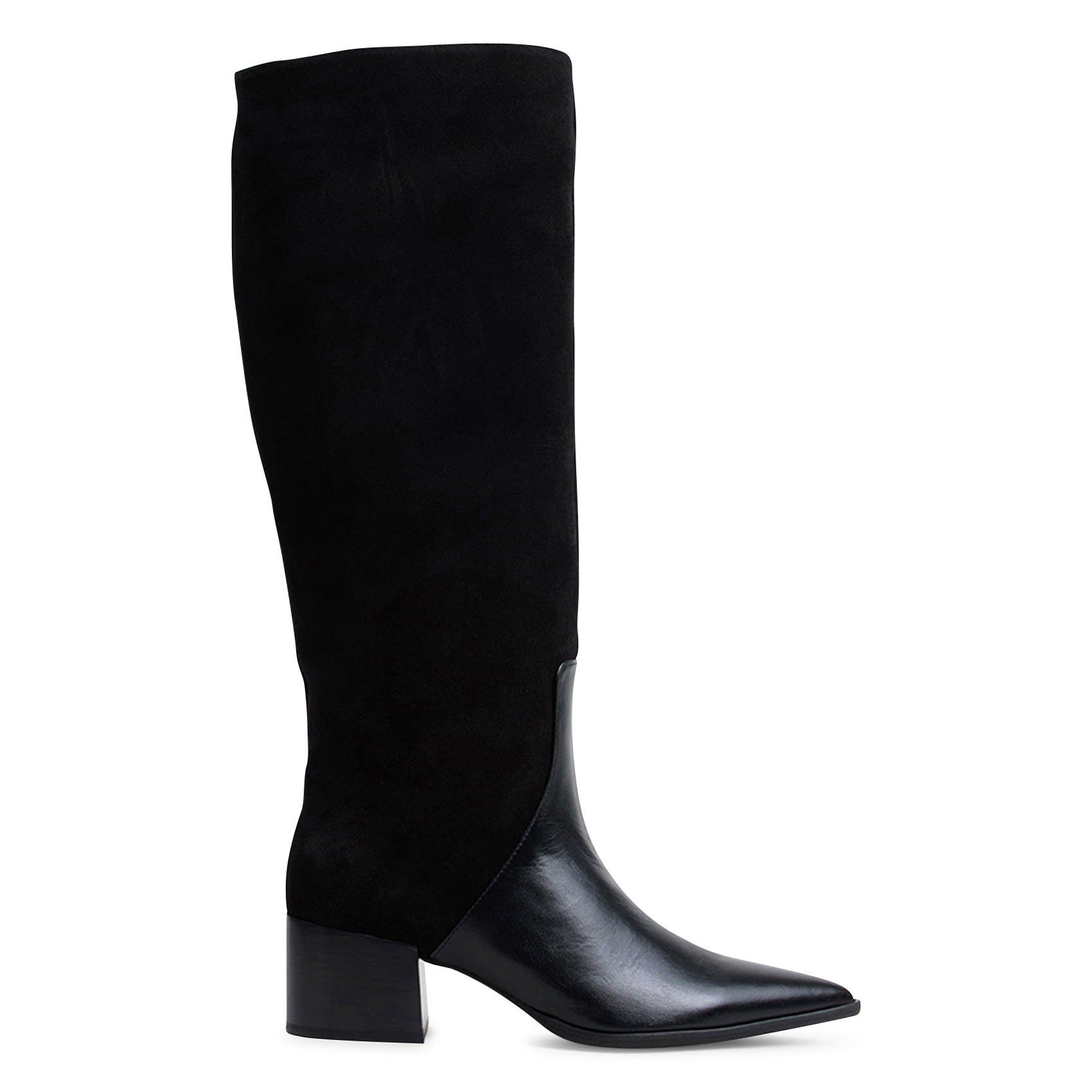 Dual-material leather ankle boots JONAK Black
