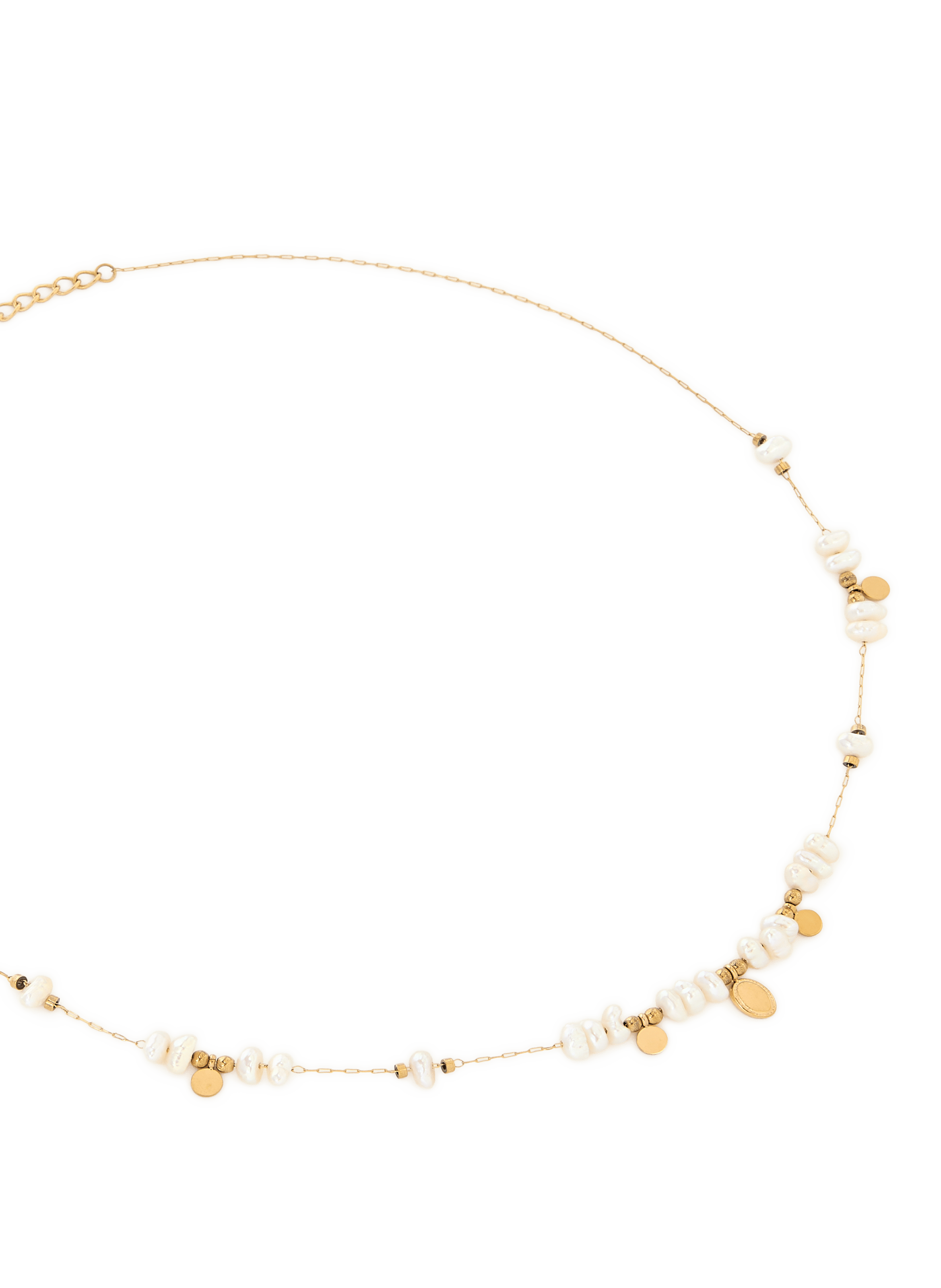 Steel necklace with pearls AU PRINTEMPS PARIS Beige