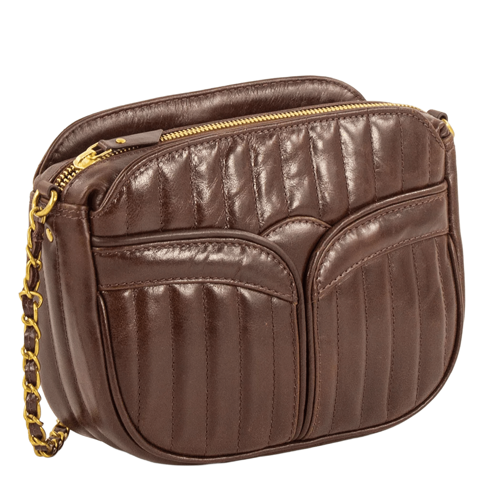 Bolso bandolera de piel de cordero SESSUN Marron